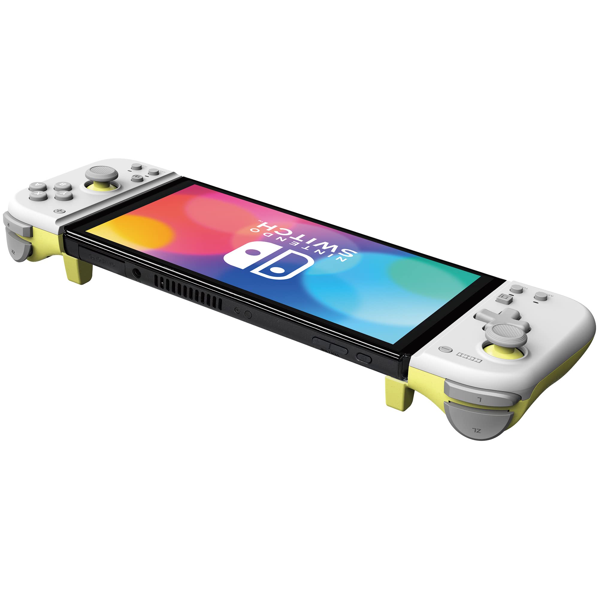HORI Nintendo Switch Split Pad Compact (Light Gray & Yellow) - Ergonomic Handheld Controller - Officially Licensed by Nintendo (Renewed) - Perfect for Portable Gaming on the Go