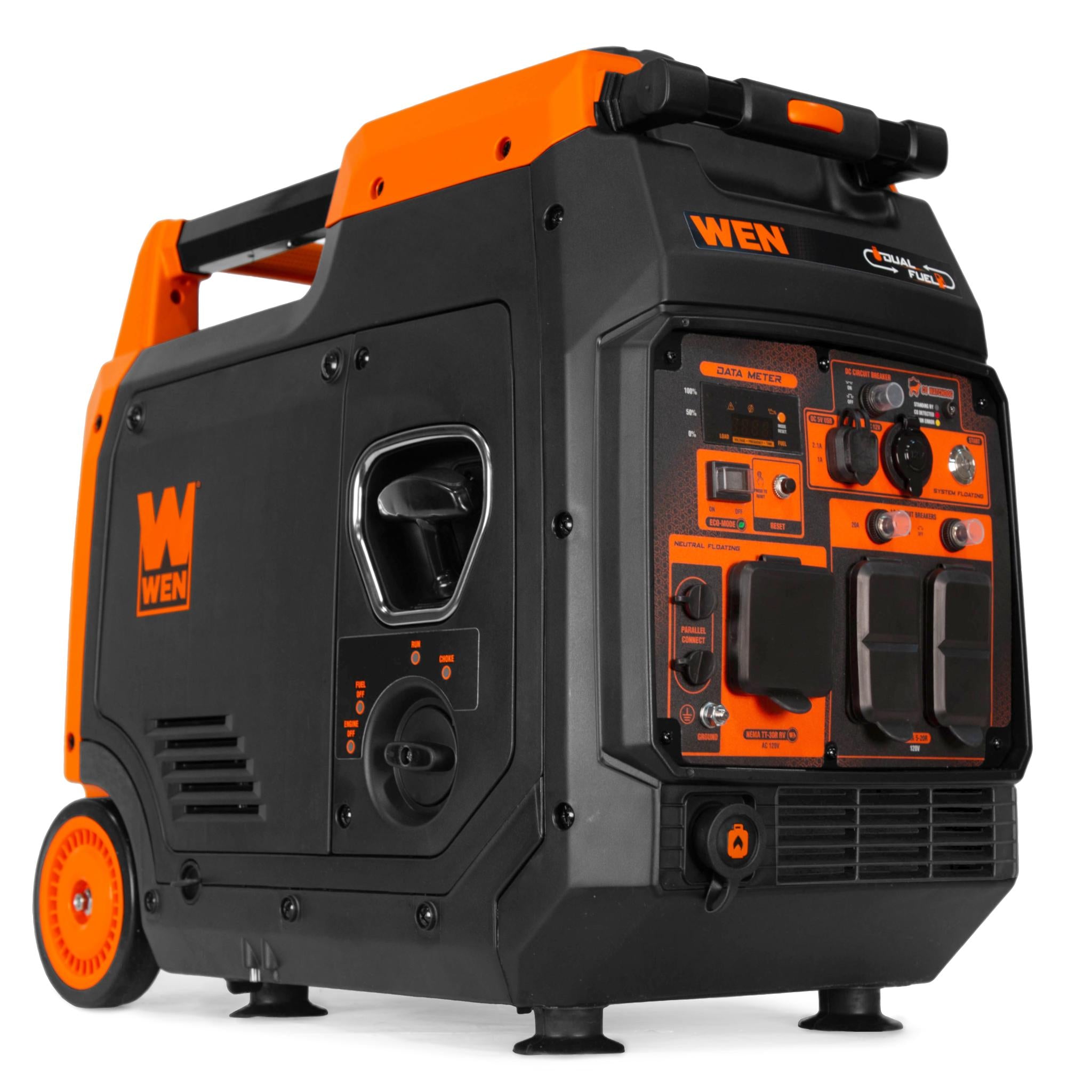WEN DF480iX 4800W Dual Fuel Portable Inverter Generator - Quiet, Lightweight, RV Ready with Electric Start, Fuel Shut Off & CO Watchdog - Perfect for Camping, Emergency Power, and Outdoor Activities
