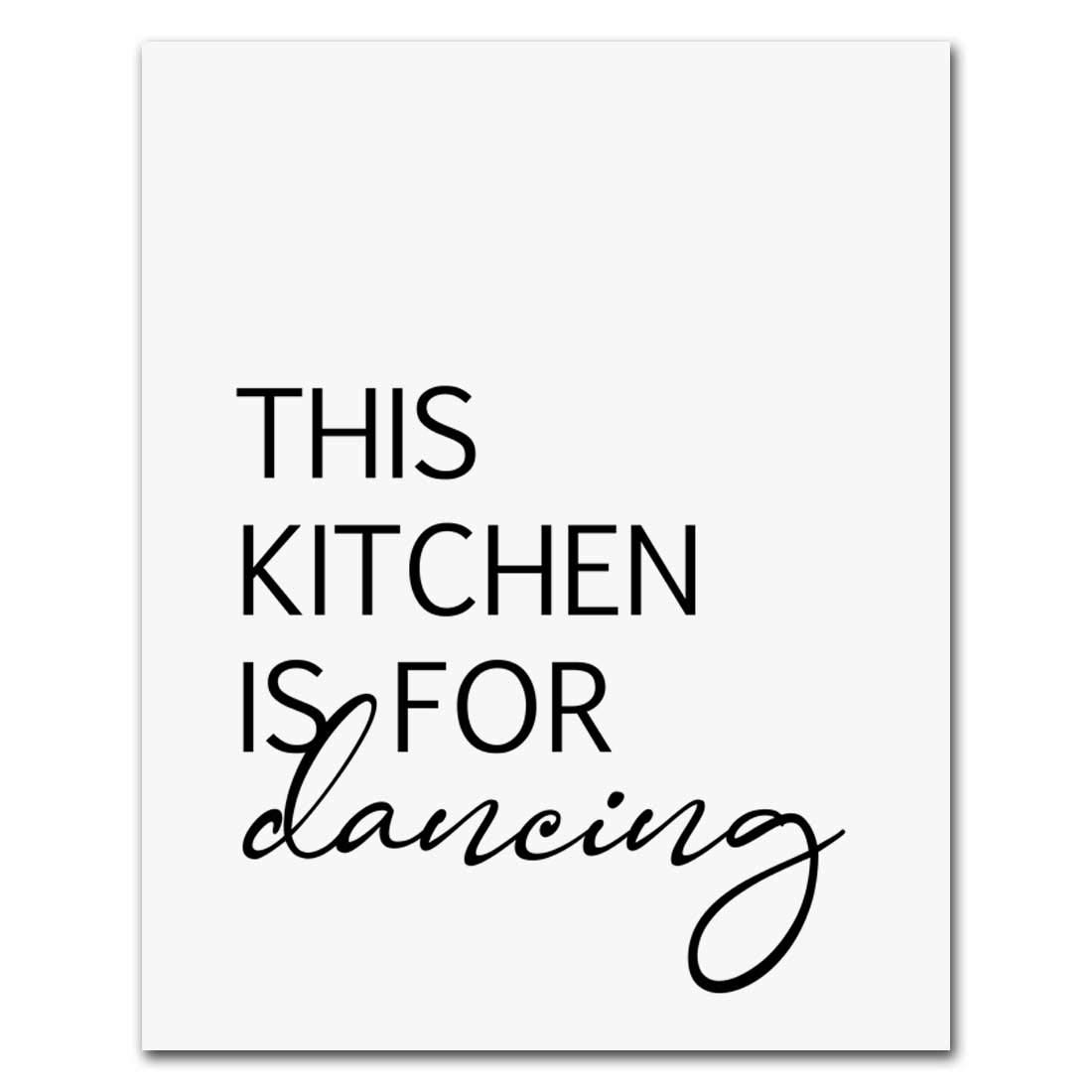 Farmhouse Kitchen Wall Art Print - 8x10 Inch Dancing Kitchen Sign for Rustic Home Decor | Perfect for Country Style Kitchens, Dining Rooms & Coffee Shops