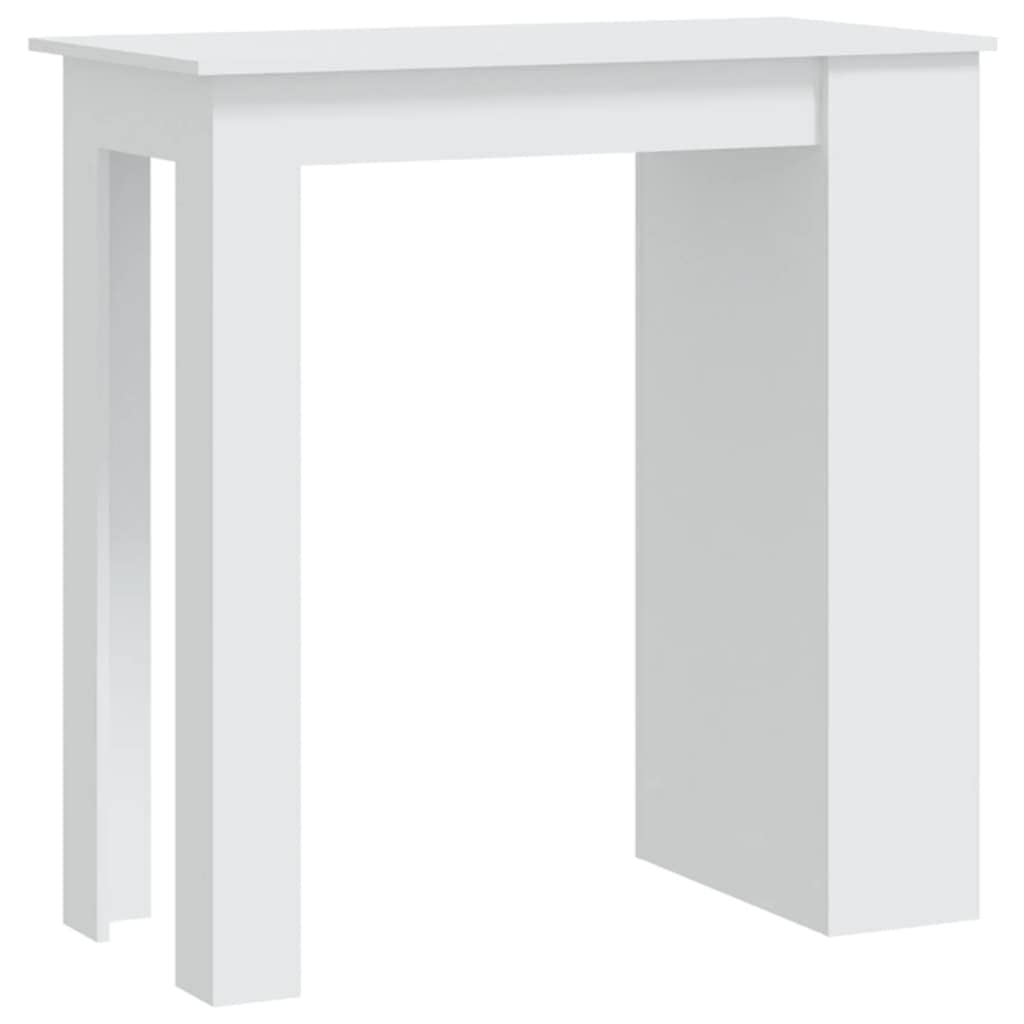 vidaXL White Bar Table with Storage Rack - Space-Saving Kitchen & Dining Solution - Durable Engineered Wood Modern Design - Perfect for Small Apartments, Breakfast Nooks & Entertaining Guests