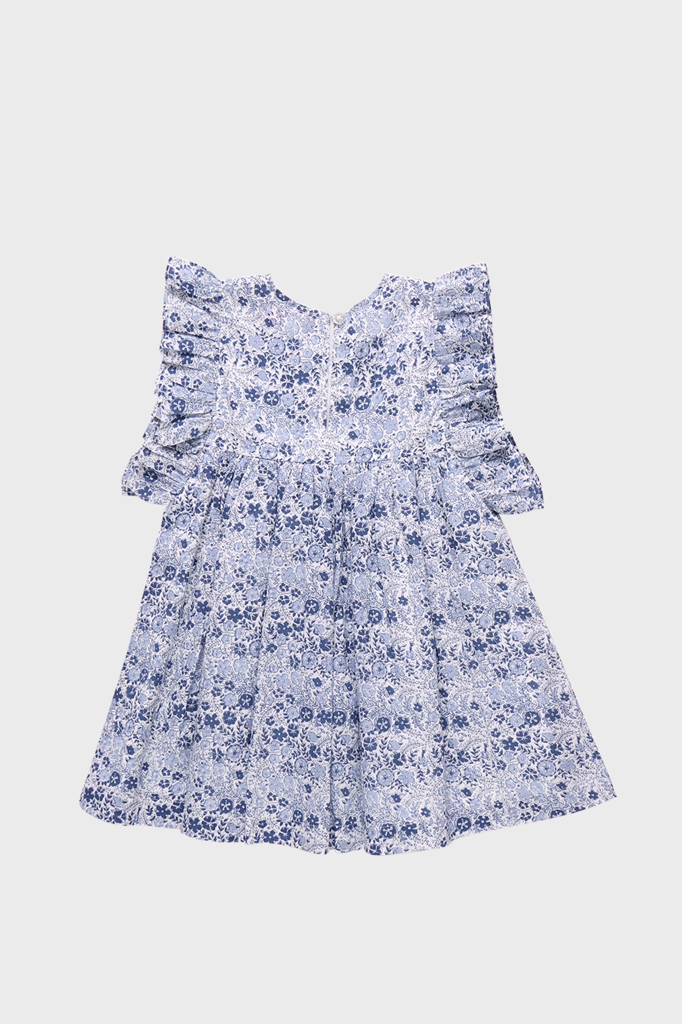 Blue Verbina Floral Sarita Dress - Elegant Summer Maxi Dress for Women | Perfect for Beach Vacations, Weddings & Date Nights