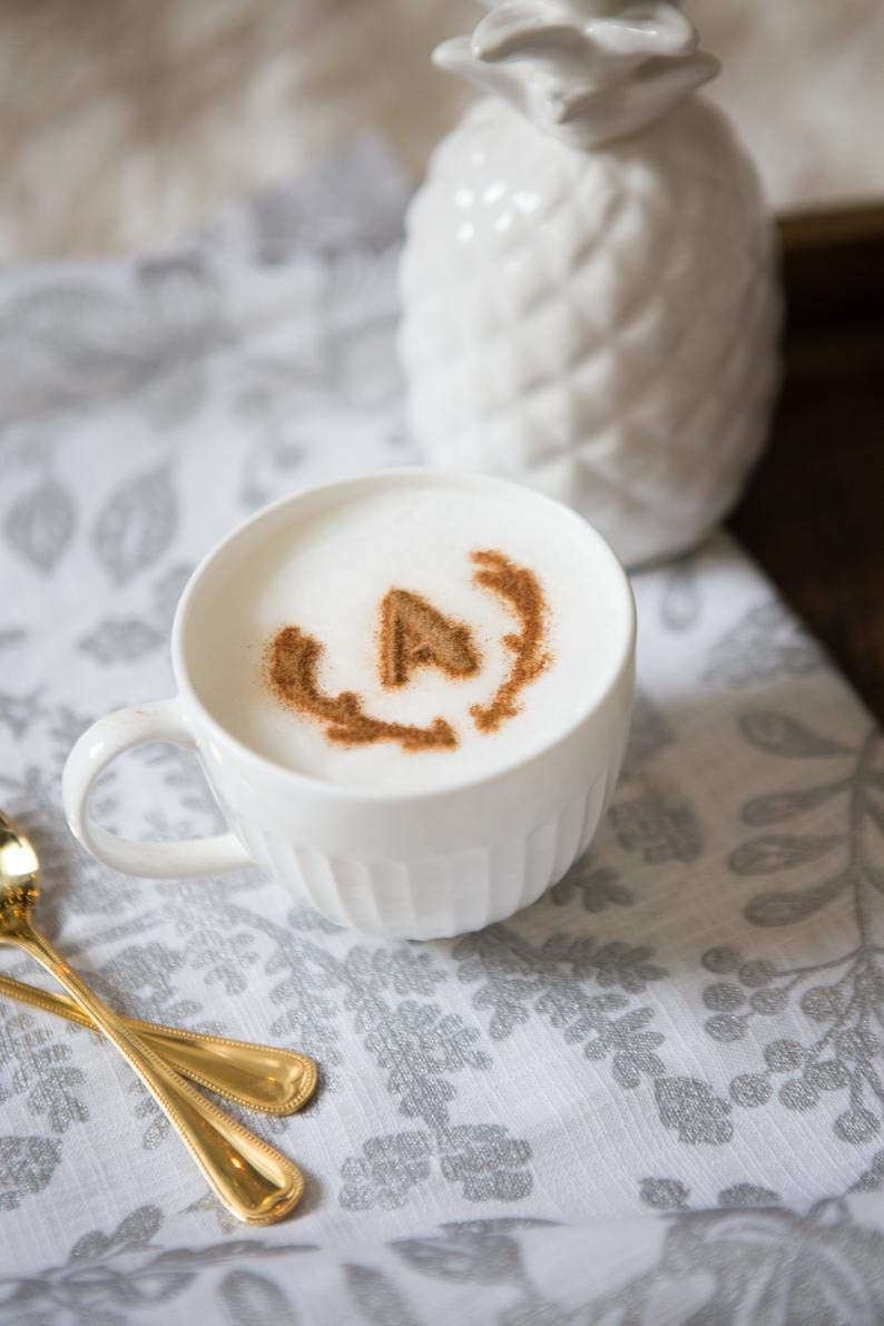 Custom Coffee Stencils for Latte Art - Perfect Gift for Coffee Lovers, Wedding Favors & Coffee Shop Merchandise - Great for Home Baristas & Stocking Stuffers