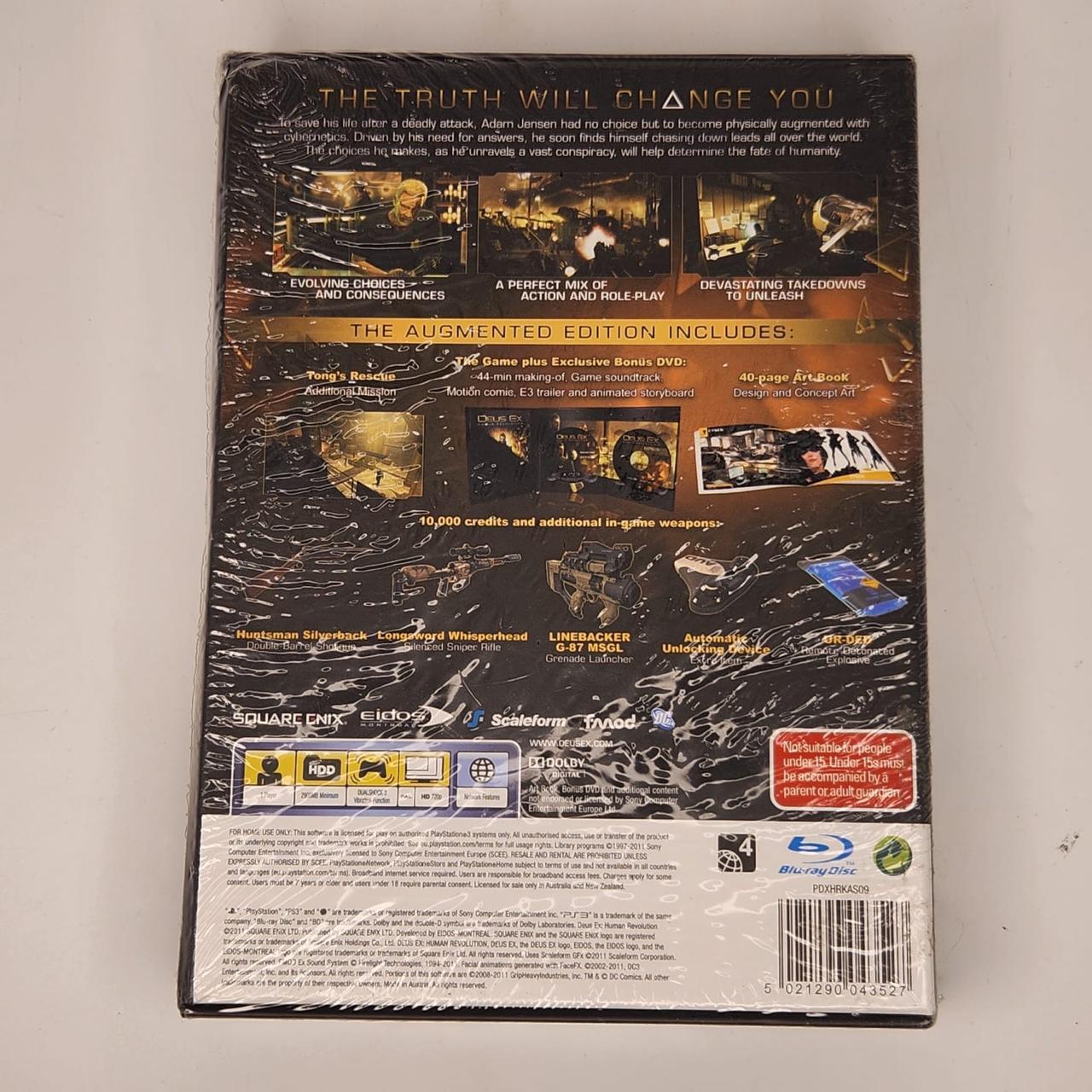 Deus EX: Human Revolution Augmented Edition - Brand New Sealed PS3 Game | Action RPG for PlayStation 3 | Perfect for Sci-Fi Gaming Enthusiasts & Collectors