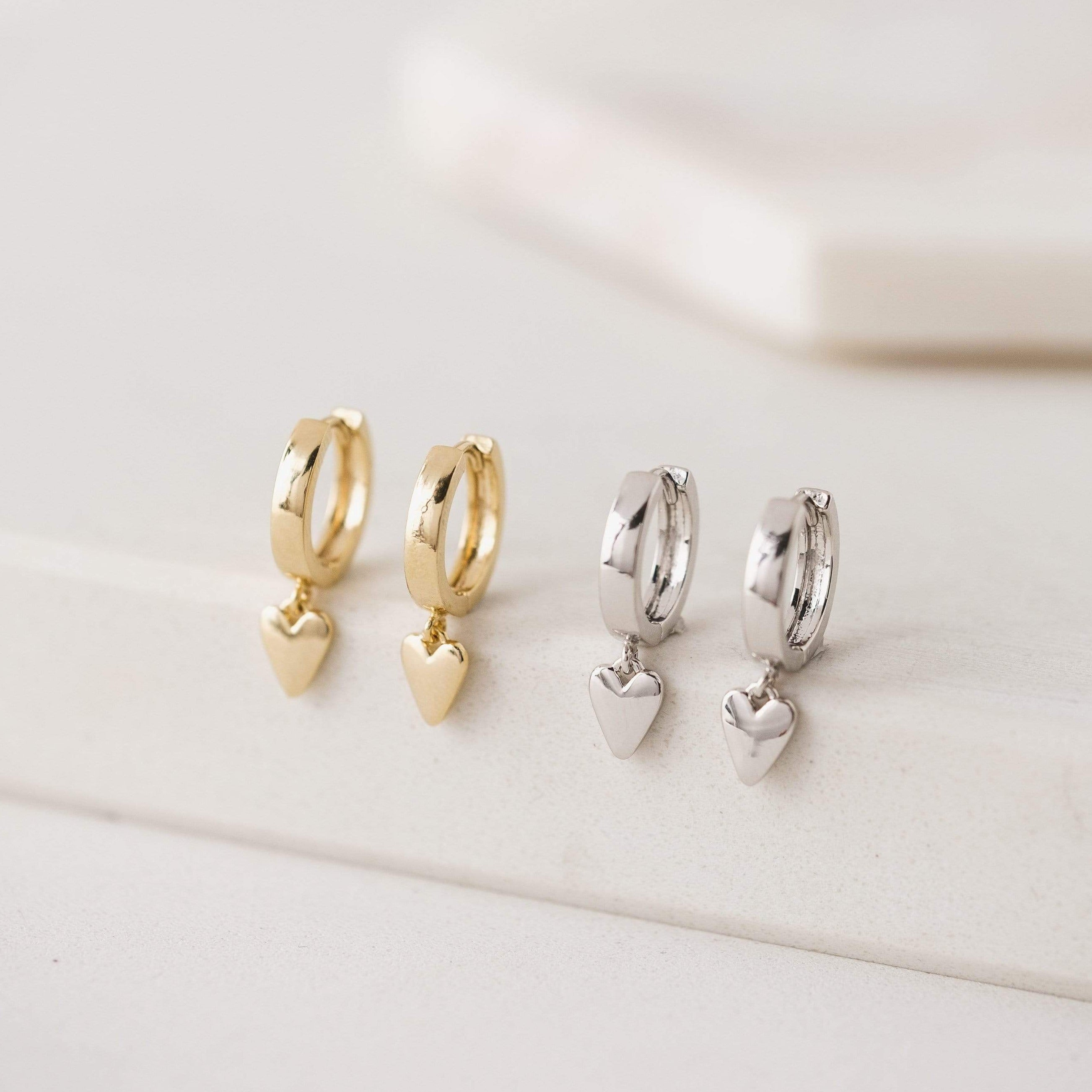 Everly Heart Huggie Hoop Earrings - Dainty Gold Heart Hoops for Women - Perfect for Valentine's Day, Date Night & Everyday Wear