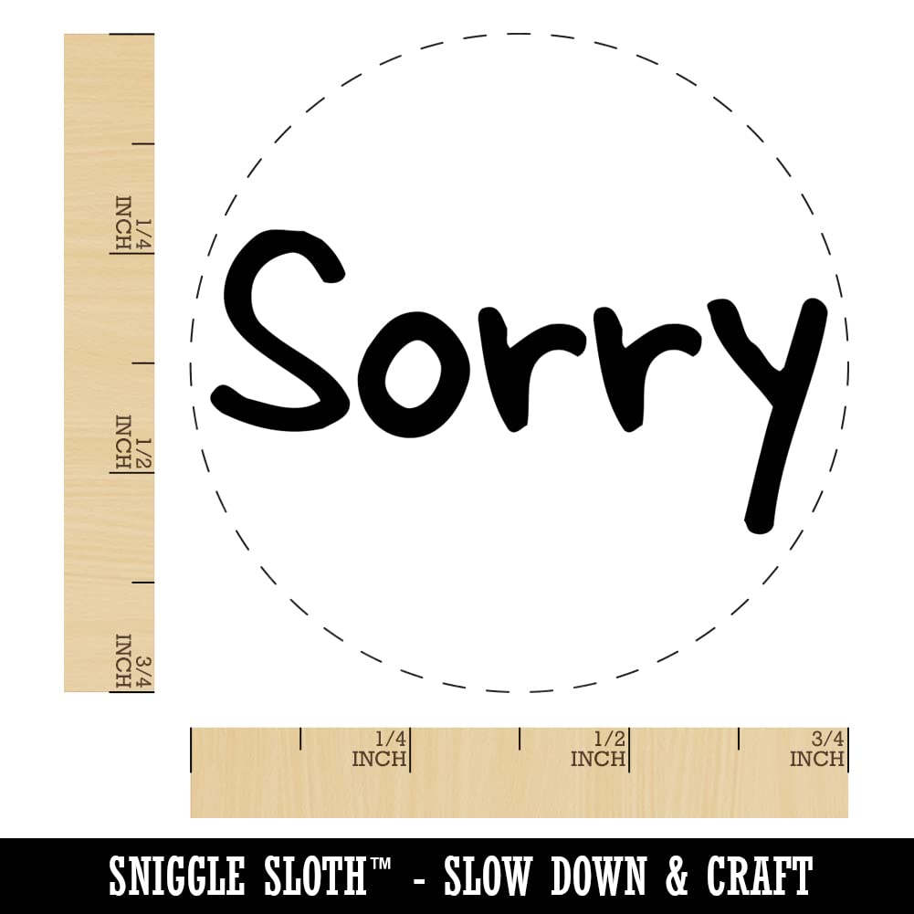 Sorry Text Self-Inking Rubber Stamp - 3/4 Inch Small Red Ink Stamper for Crafting, Planners, Journals & DIY Projects - Perfect for Apology Cards, Scrapbooking & Office Use
