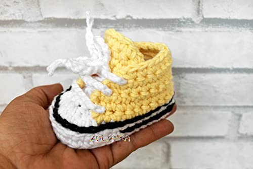 Soft Crochet Baby Sneakers for Boys & Girls 0-12 Months - Handmade Unisex Infant Shoes for First Steps, Photo Shoots & Special Occasions