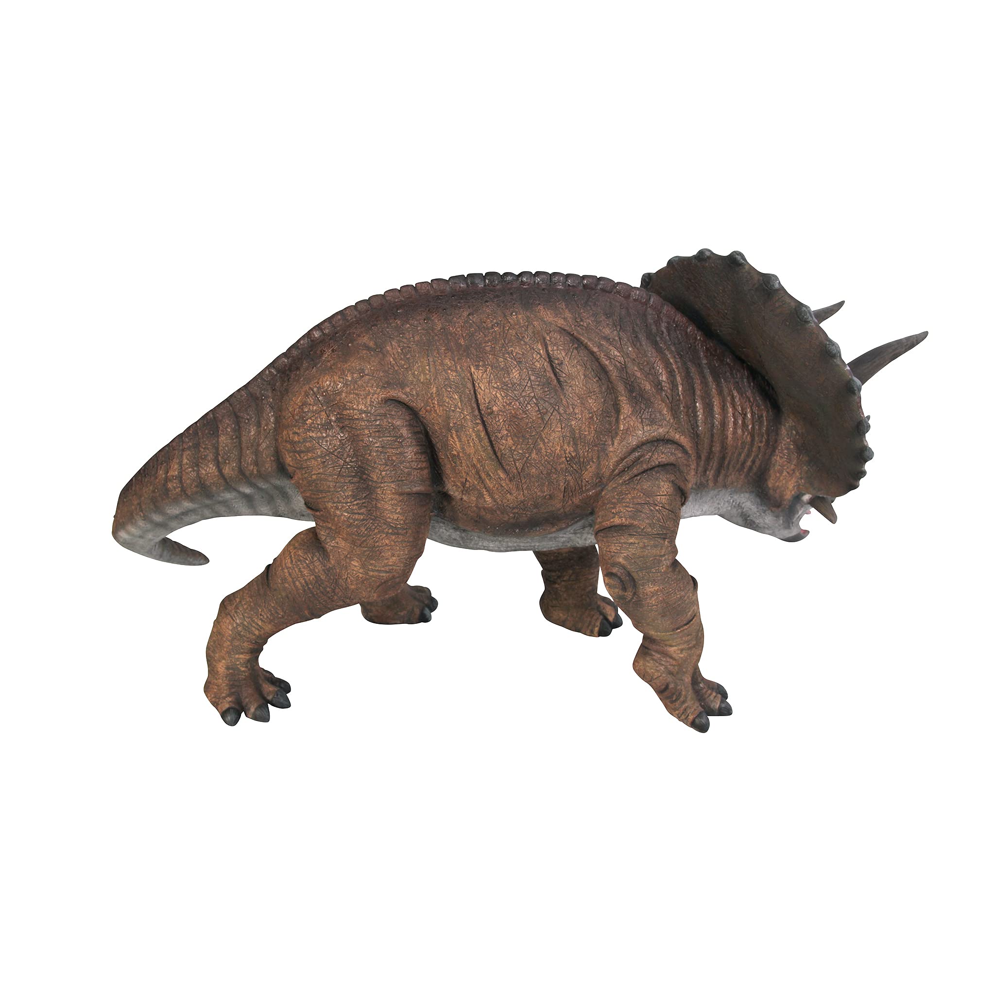Design Toscano Triceratops Scaled Dinosaur Statue - Lifelike Prehistoric Dinosaur Decor for Home, Office, or Garden - Perfect for Dinosaur Lovers and Jurassic Themed Spaces