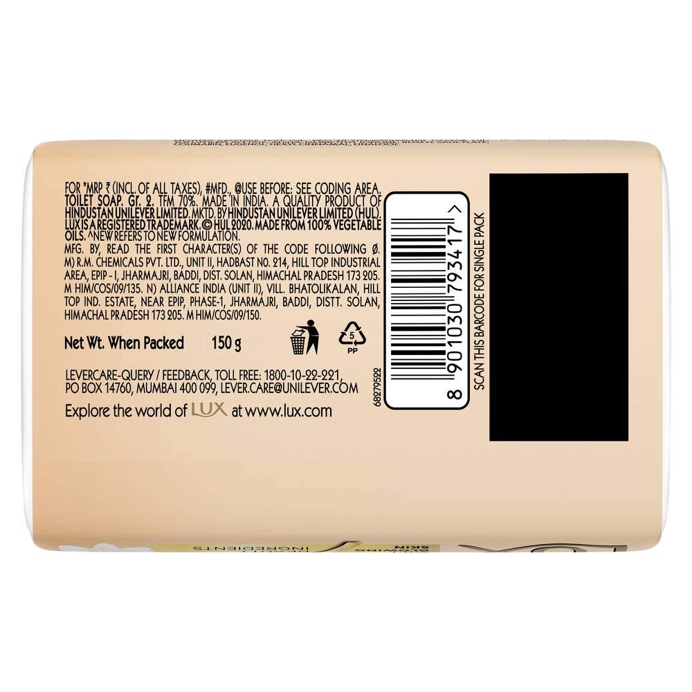 LUX Velvet Touch Jasmine & Almond Oil Soap Bar - 150g (8 Pack) | Moisturizing & Fragrant Body Wash for Dry Skin | Perfect for Spa Day, Gift Sets & Luxury Bath Time