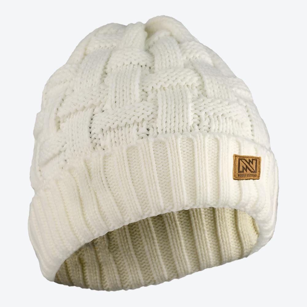 Cozy Heated Cable Knit Beanie for Men & Women - Winter Electric Warm Hat with USB Charging - Perfect for Skiing, Hiking & Outdoor Activities