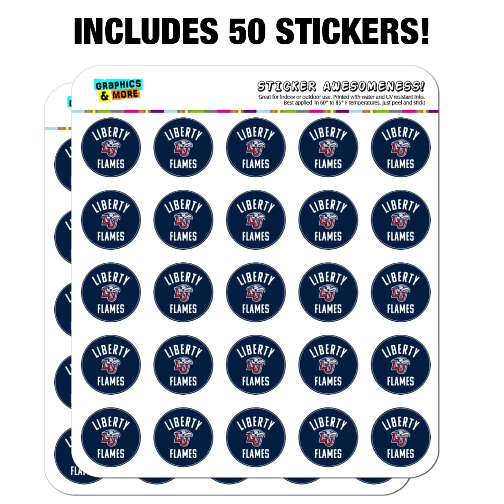Liberty University Flames Logo 1 Inch Clear Stickers for Planners, Calendars, Scrapbooking & DIY Crafts - Perfect for School Supplies, Bullet Journals & Decorative Projects
