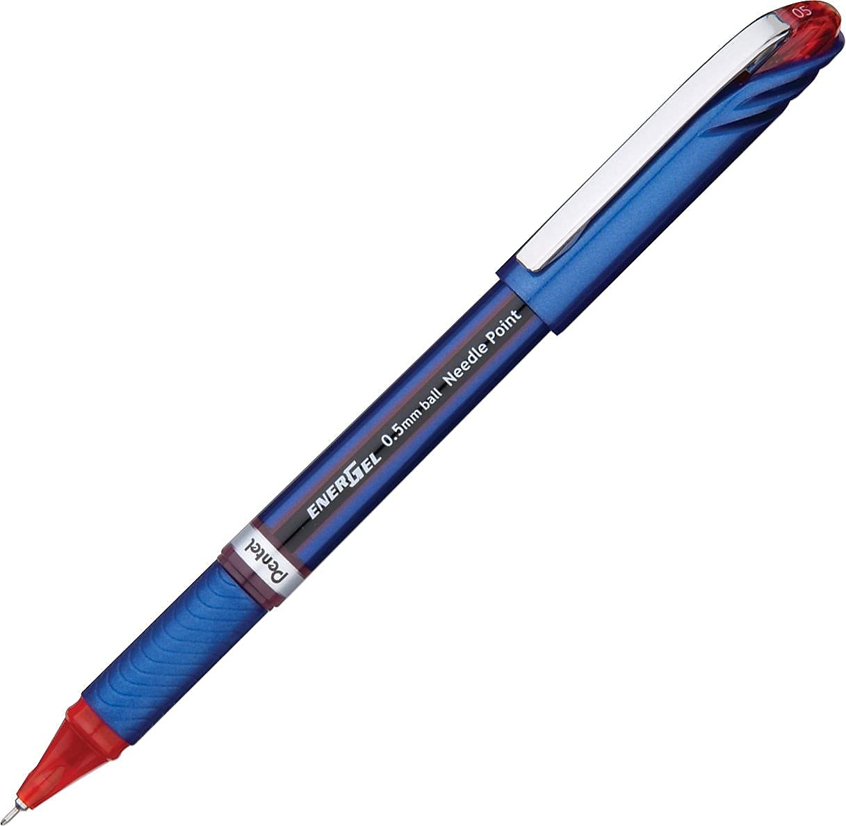Pentel BLN25B EnerGel NV Liquid Gel Pen - 0.5mm Fine Point, Red Barrel with Red Ink (Pack of 12) - Smooth Writing for Office, School & Note Taking