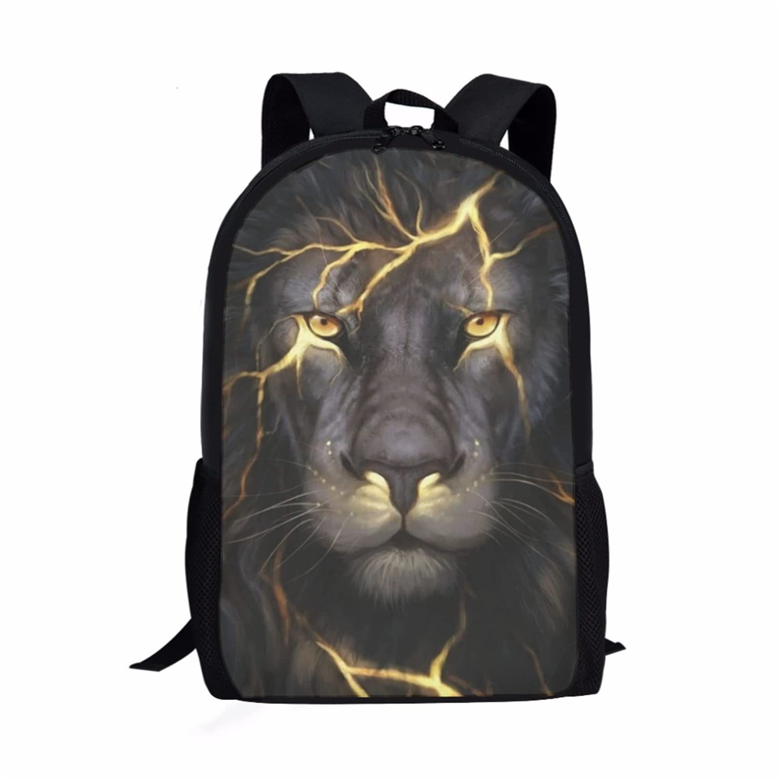 DISNIMO Cool Lightning Lion Animal Backpack for Teen Boys & Kids - Durable School Backpack with Padded Shoulder Straps for Junior High Students | Perfect for School, Travel & Outdoor Adventures