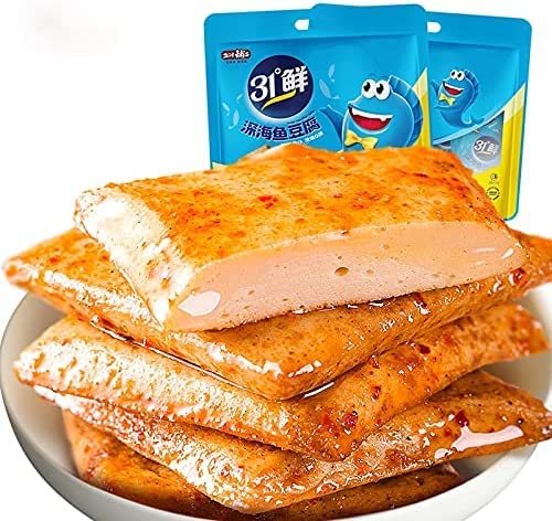 Spicy Fish Tofu Snack Pack - Authentic Chinese Braised Snacks - Hot & Flavorful Ready-to-Eat Food - Perfect for Office Snacking, Road Trips & Asian Cuisine Lovers