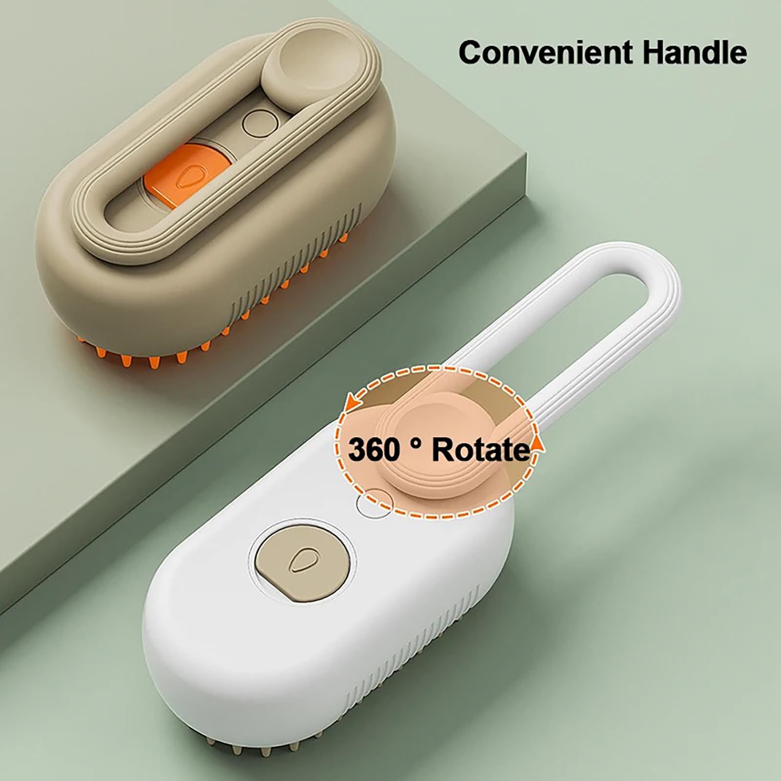 3-in-1 Self Cleaning Steam Cat Brush - Pet Grooming Brush with Massage Function for Cats & Dogs | White | Removes Pet Hair Easily | Perfect for Home Grooming & Relaxation Sessions