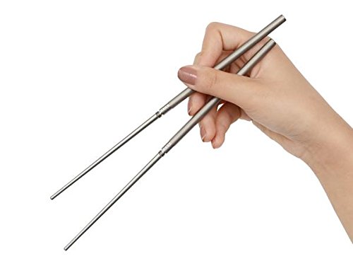 Premium Grade II Titanium EDC Chopsticks Set with Travel Case - Durable, Lightweight & Reusable for Camping, Hiking, Office Lunch, and Asian Cuisine Dining