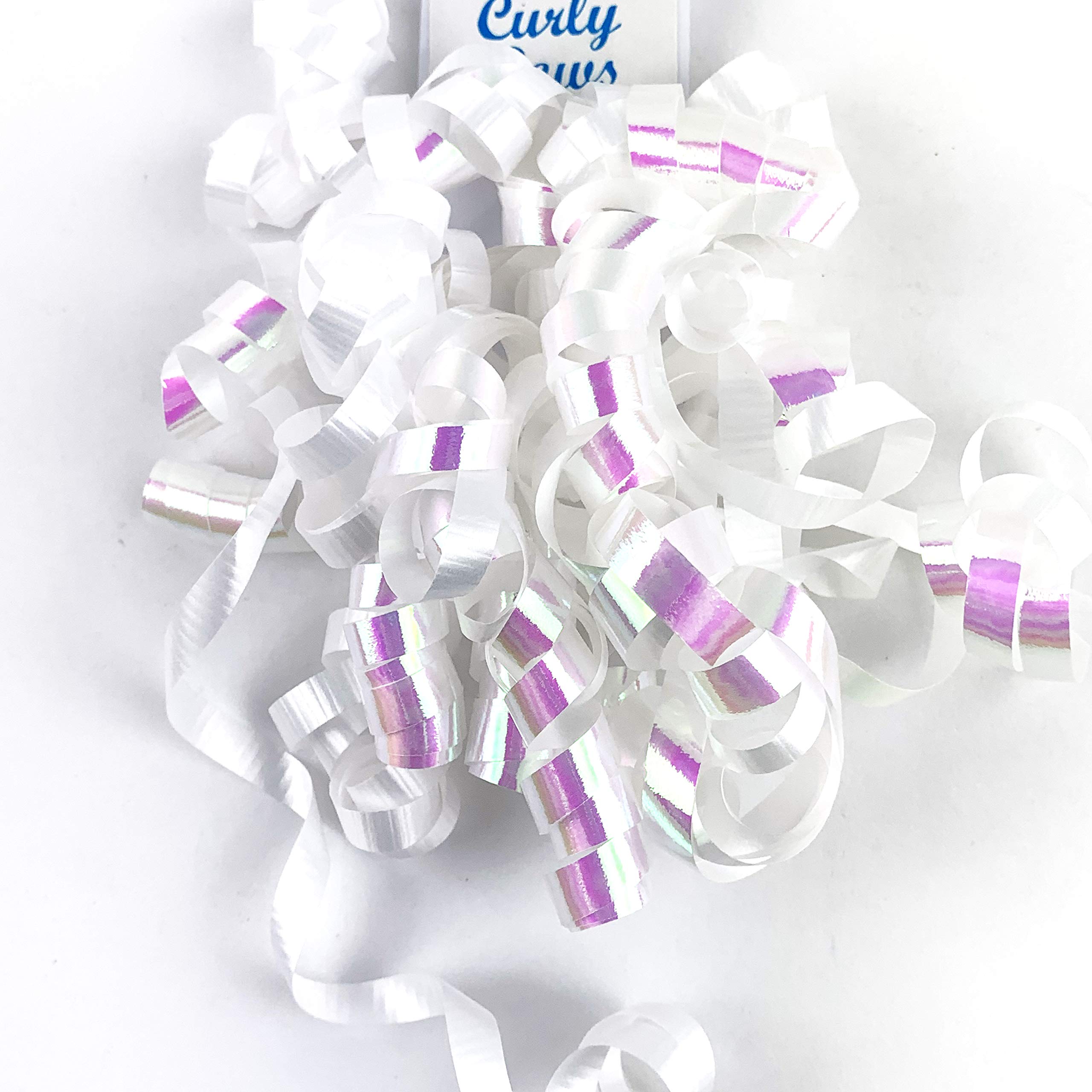White Curly Bows Gift Wrap Bows - 5 Inch (6 Pack) - Perfect for Christmas Gifts, Party Decorations & Wedding Favors