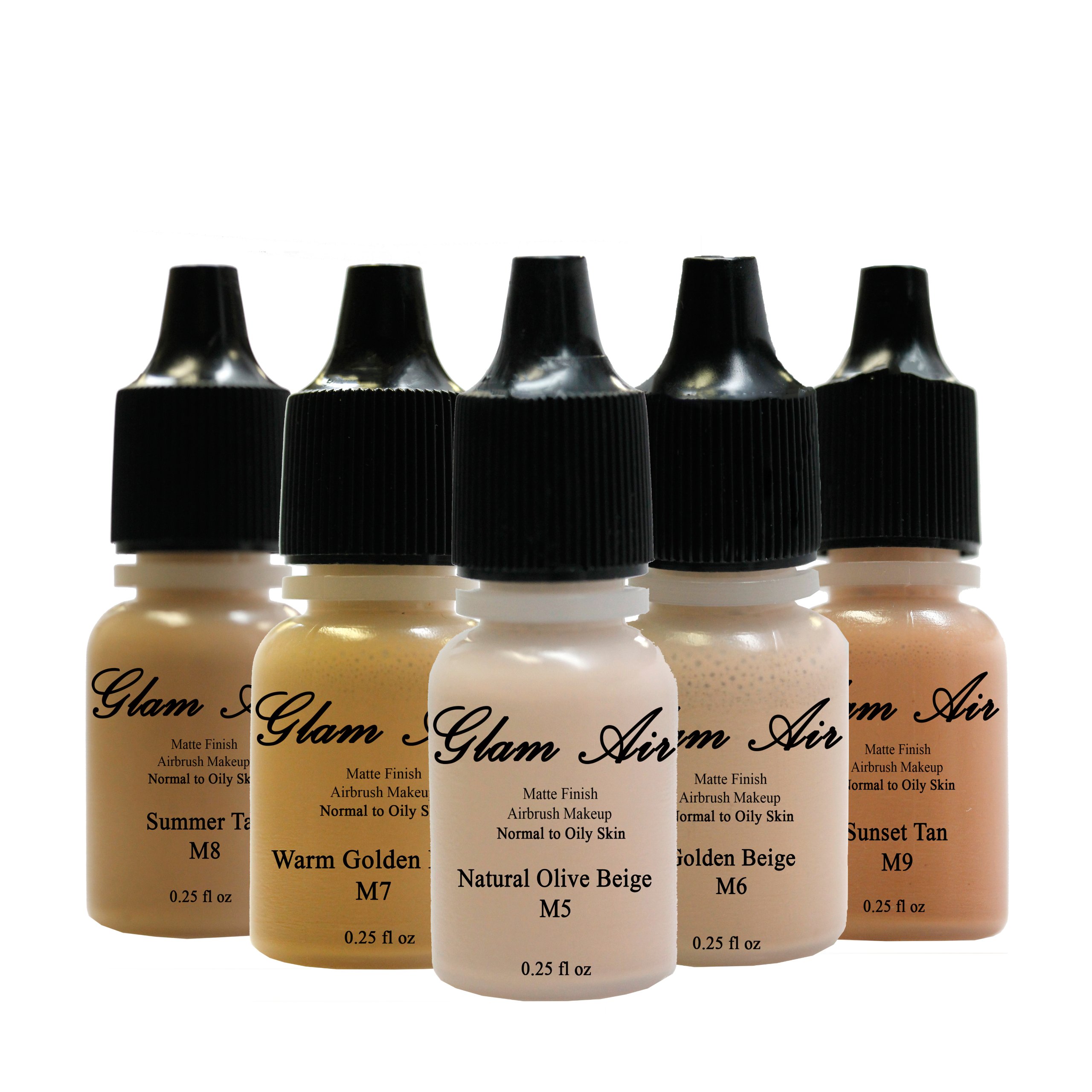 16 Shades Water-Based Airbrush Matte Makeup Foundation Set - 0.25oz Long Lasting Bottles for Normal to Oily Skin | Professional Airbrush Makeup Kit for Bridal, Photography & Special Occasion Makeup