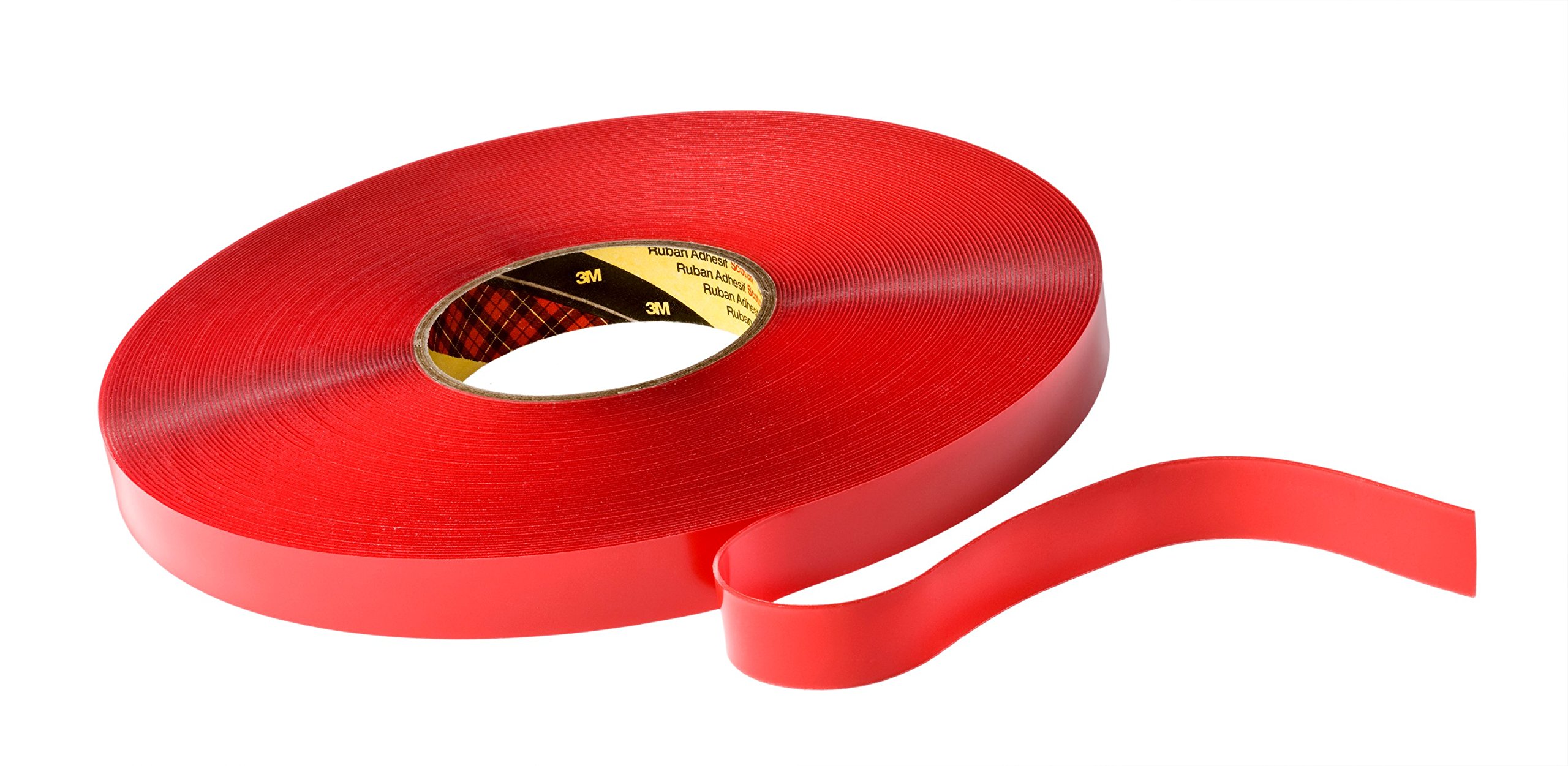 3M 4910 VHB Heavy Duty Adhesive Tape - 12mm x 33m (1.0mm Thick) Clear Double Sided Tape with Film Liner - 6 Pack for Automotive, Signage & Construction Bonding