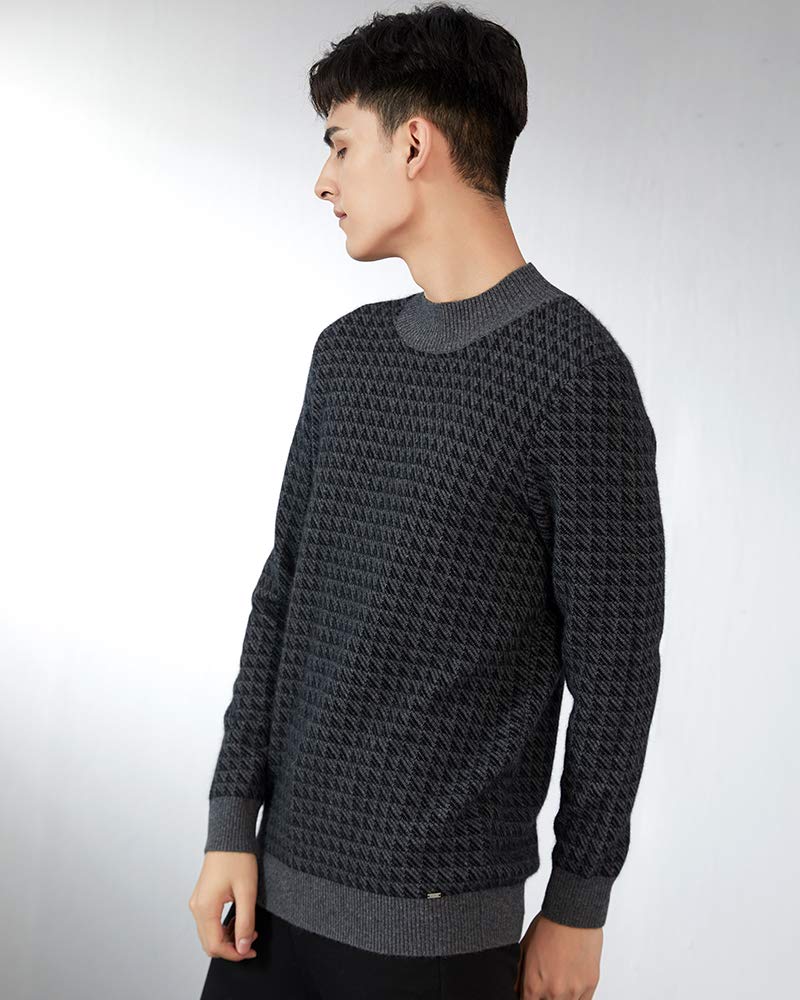 100% Cashmere Men's Knit Mock Neck Sweater - Soft & Warm Winter Pullover for Casual & Business Wear