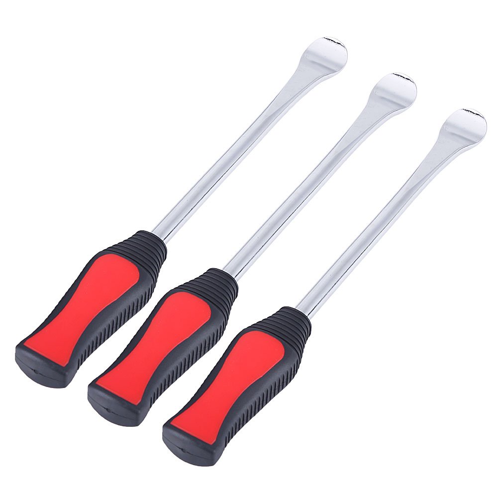 **3-Piece Motorcycle Tire Repair Kit - Heavy Duty Tire Spoons & Valve Stems Set for Dirt Bikes, Lawn Mowers & ATVs - Includes Storage Bag for Easy Bike Maintenance & Off-Road Tire Changes**