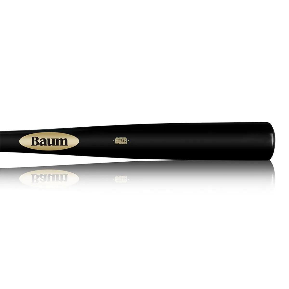 Baum Bat Maple Standard Gold Stock 5 Black Wood Baseball Bat - Professional Grade for Training & Games | Durable Maple Wood for Enhanced Performance | Perfect for Baseball Players & Coaches