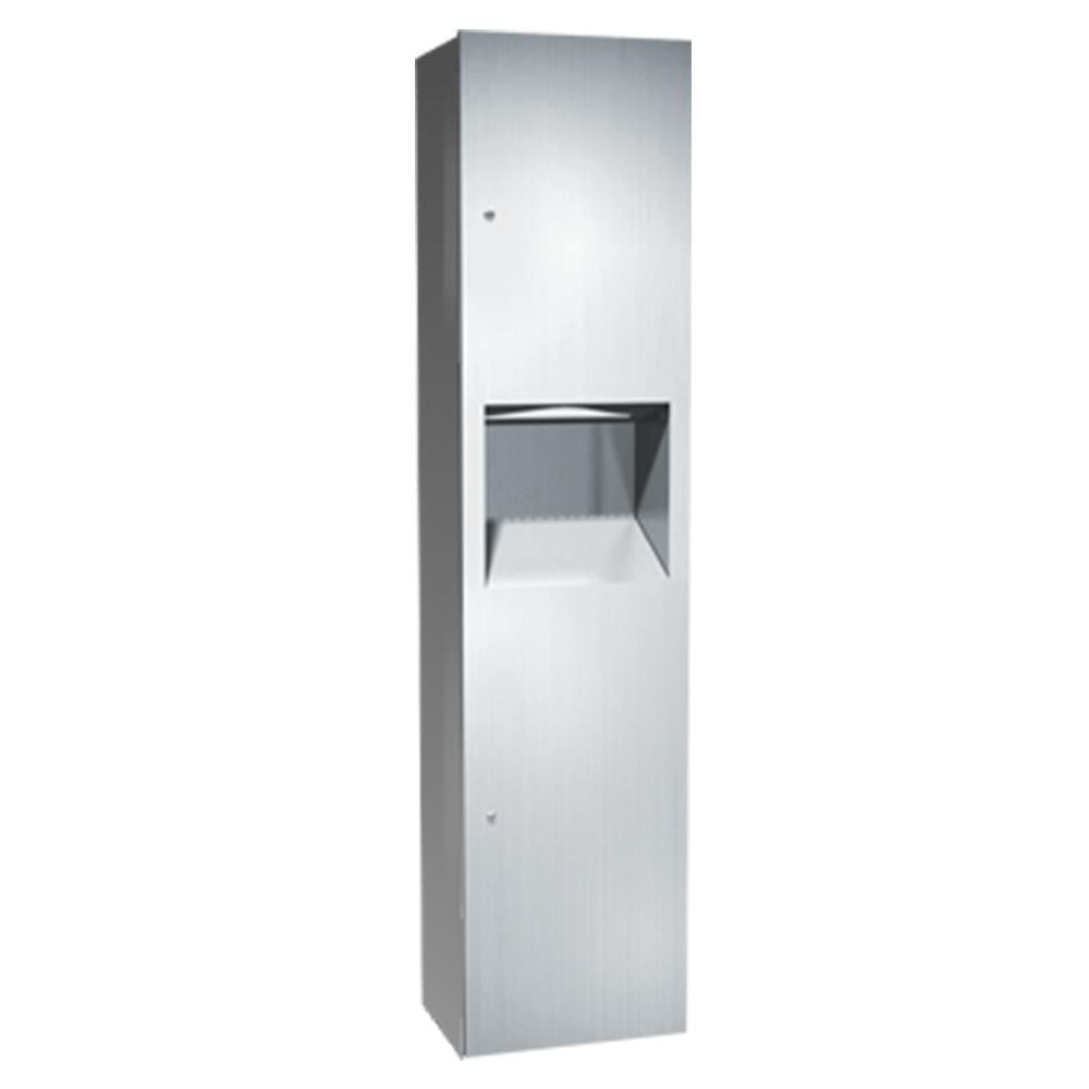 Simplicity Paper Towel Dispenser with Removable Waste Receptacle - Surface Mount Satin Finish for Restrooms, Kitchens & Commercial Use