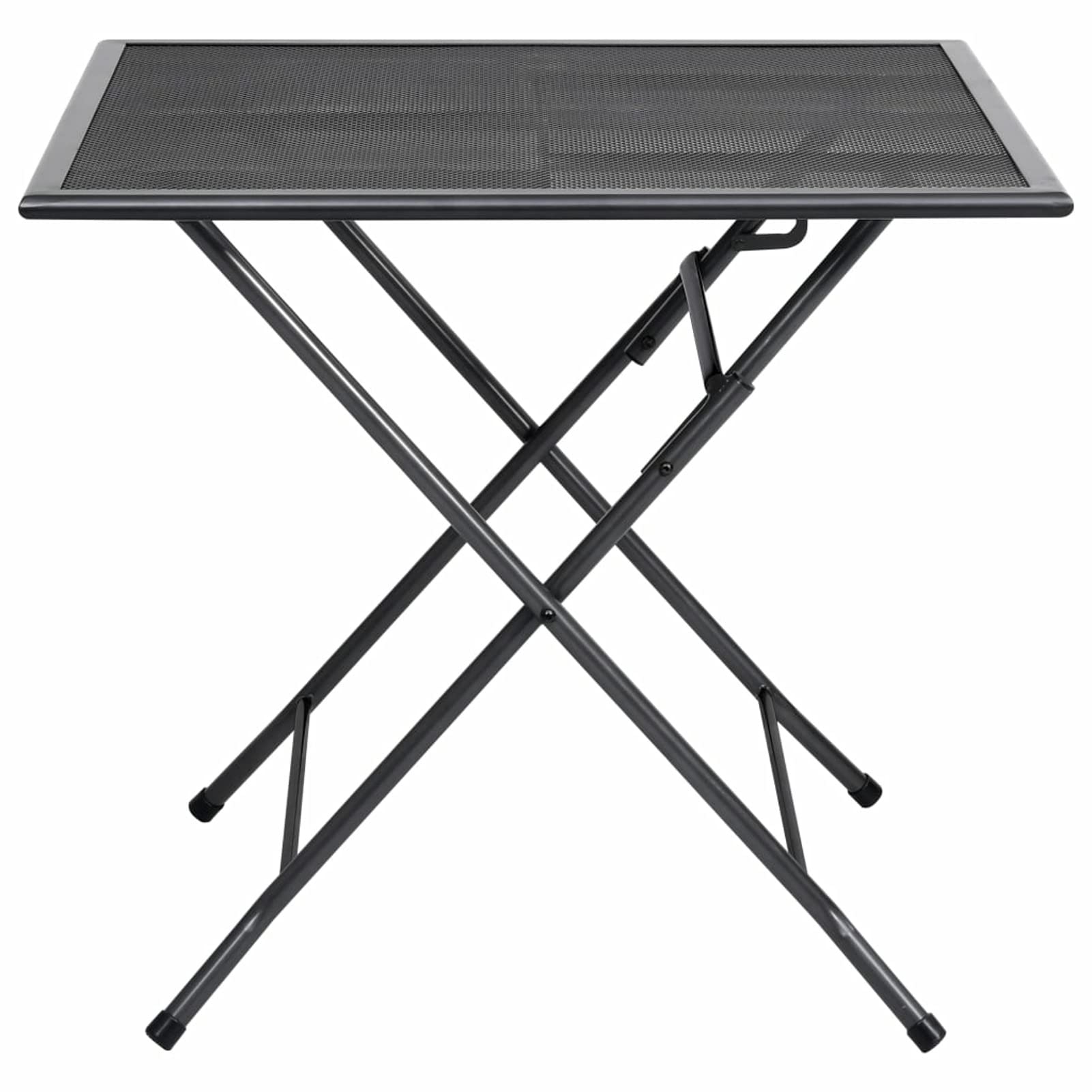 Tidyard 31.5 Inch Square Folding Mesh Table - Steel Anthracite Outdoor Dining Table for Patio, Backyard, Balcony, Garden & Indoor Use - Perfect for BBQs, Picnics and Small Space Living