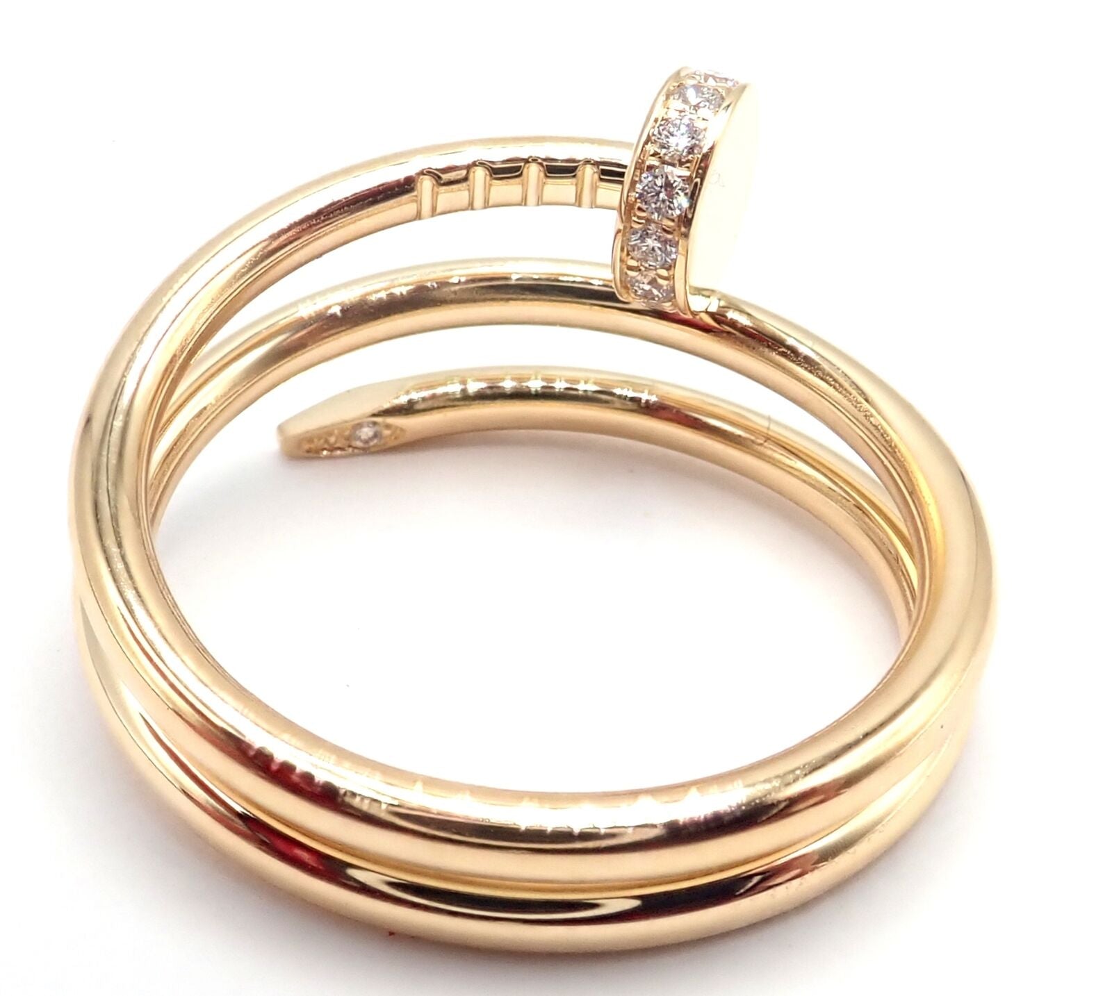 Cartier Juste Un Clou 18k Yellow Gold Diamond Nail Band Ring - Size 53 Luxury Jewelry for Women, Perfect for Anniversary Gifts, Date Nights & Special Occasions