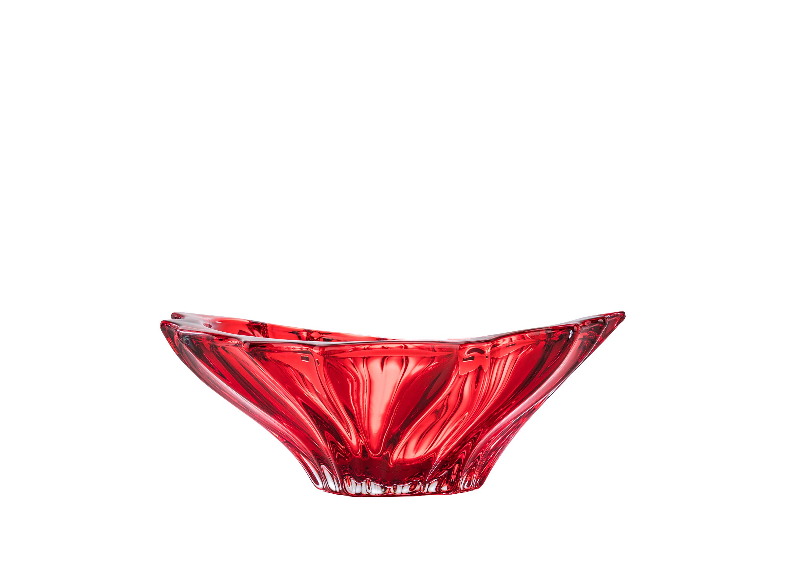 Plantica Red Collection Modern Crystal Hand-Crafted Decorative Bowl - 13 Inches Diameter, Elegant Home Decor for Dining Table Centerpiece, Wedding Gift, or Living Room Display