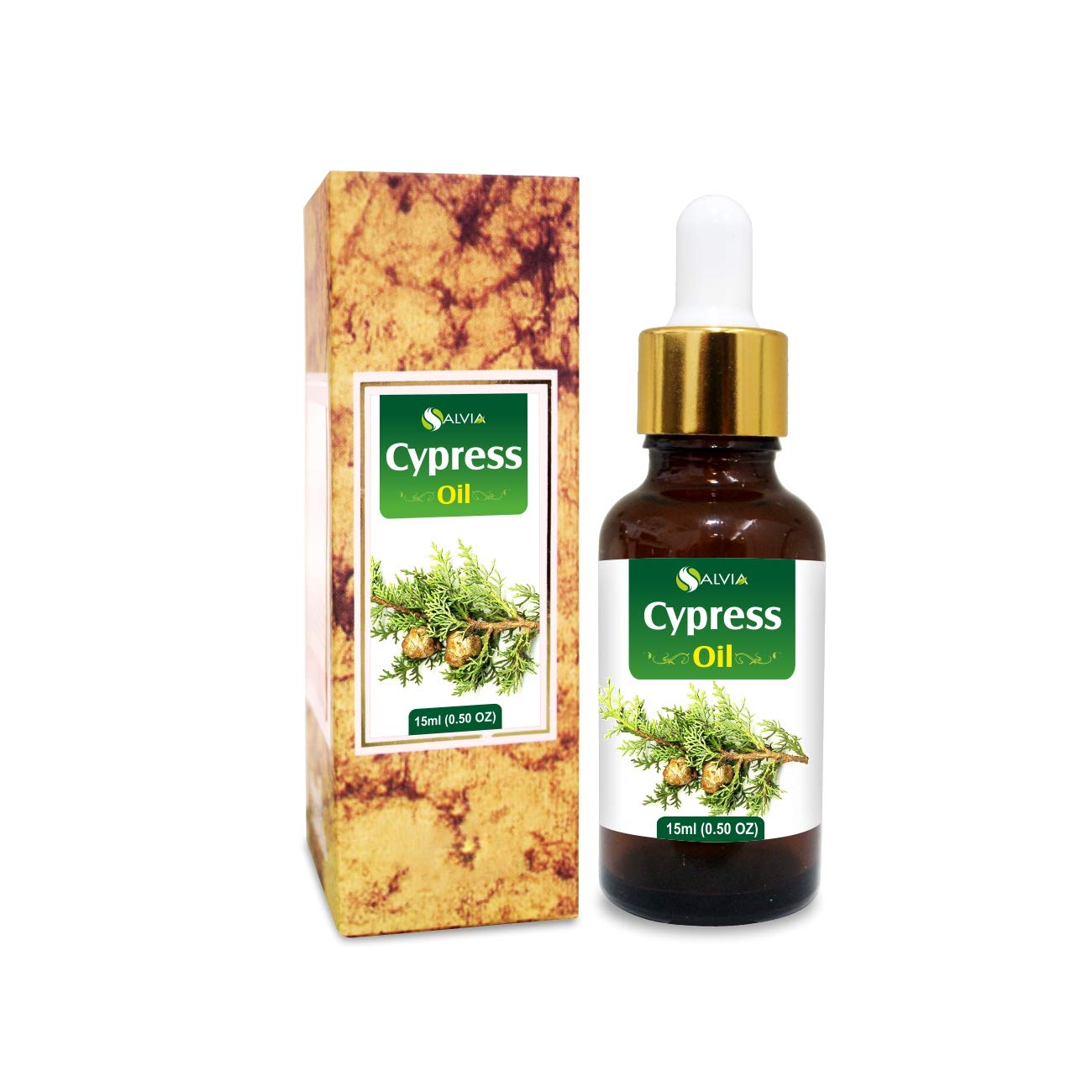 100% Pure Natural Cypress Essential Oil with Dropper - 15ml Undiluted & Uncut for Aromatherapy, Massage & Relaxation - Perfect for Diffusers, DIY Skincare & Home Spa