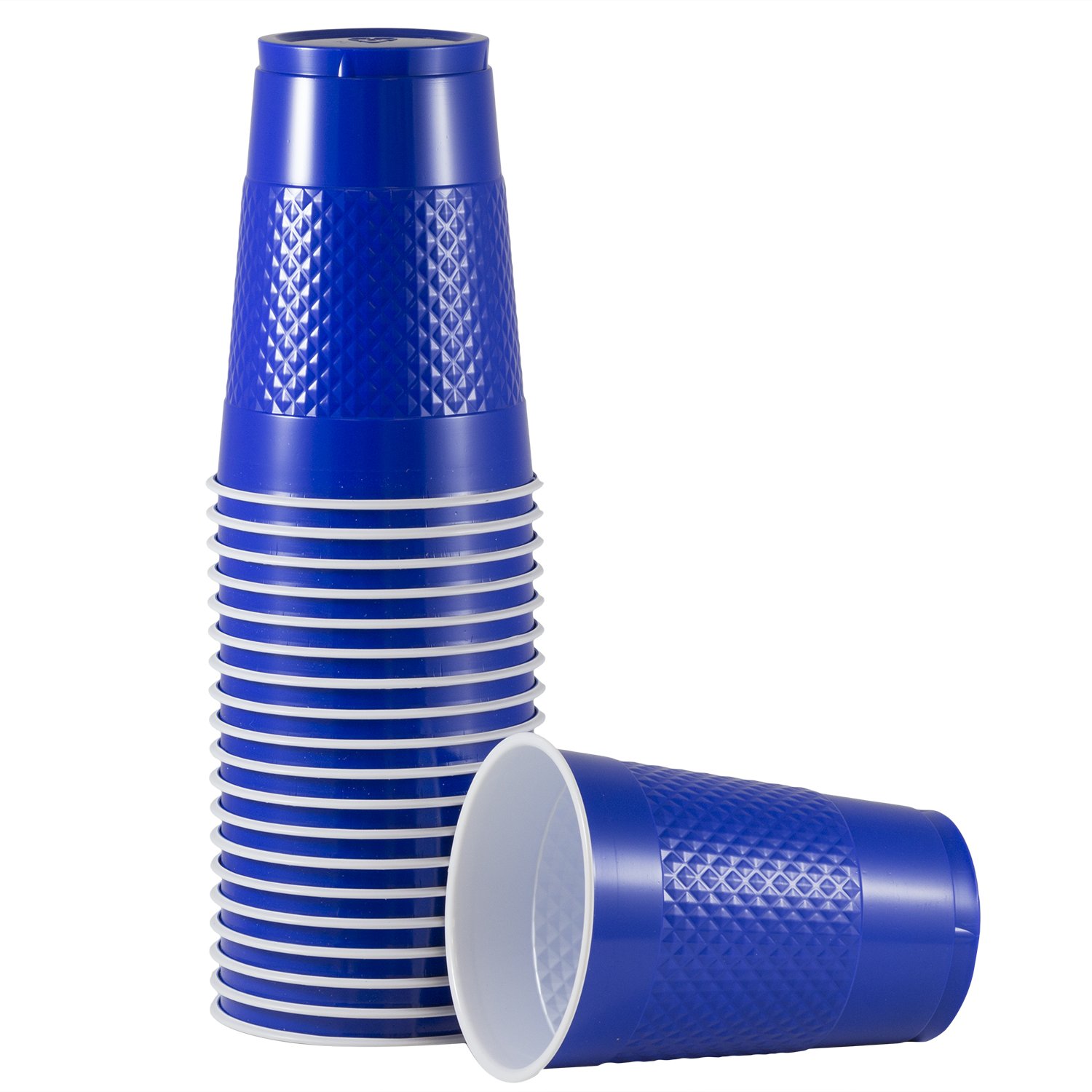 JAM Paper 16 oz Blue Plastic Party Cups - Pack of 20 - Disposable Drinking Glasses for Parties, BBQs, Picnics & Events