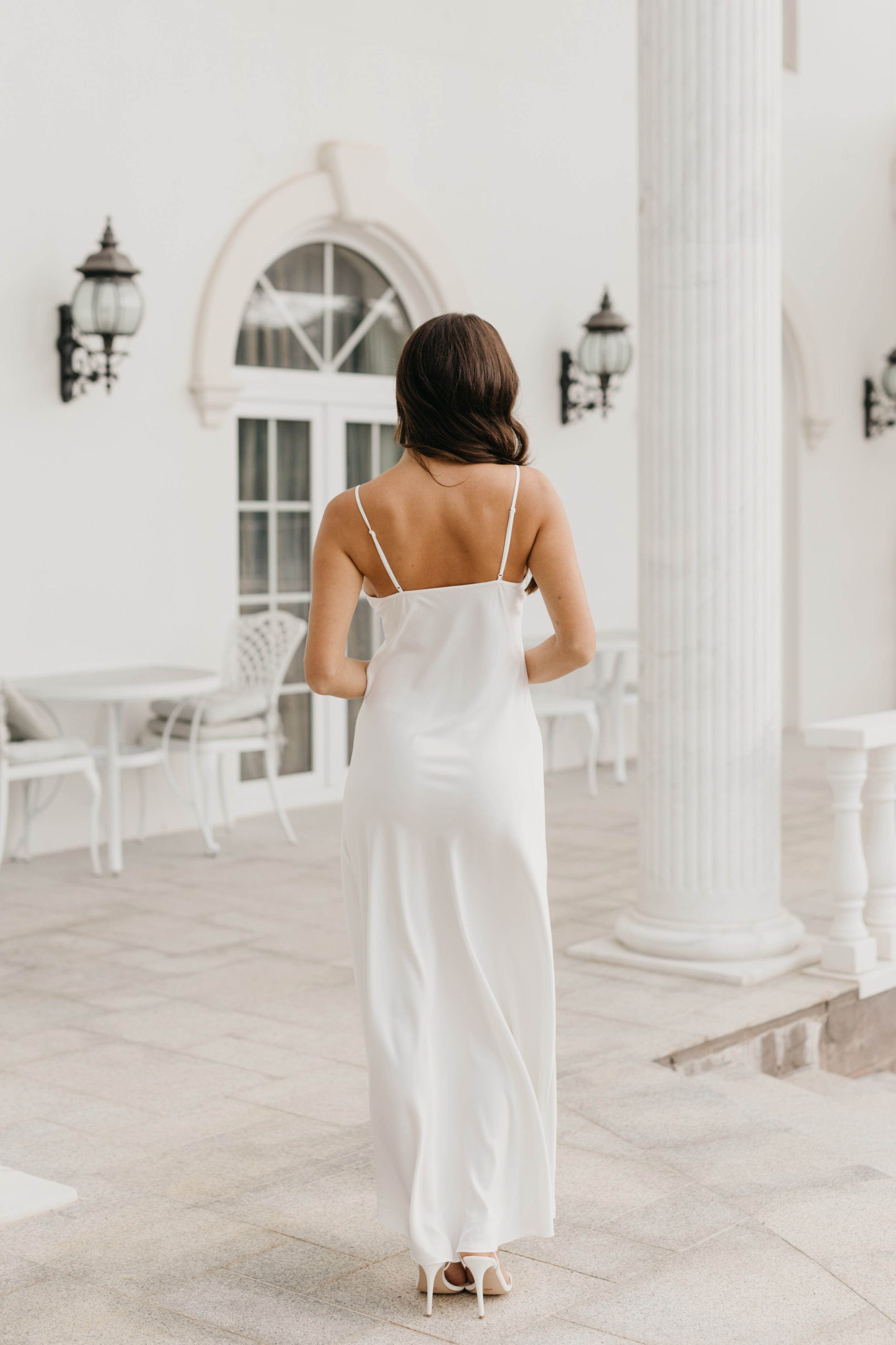Francesca Satin Lace Applique Bridal Slip - Elegant Wedding Undergarment for Brides, Perfect for Wedding Dresses & Special Occasions