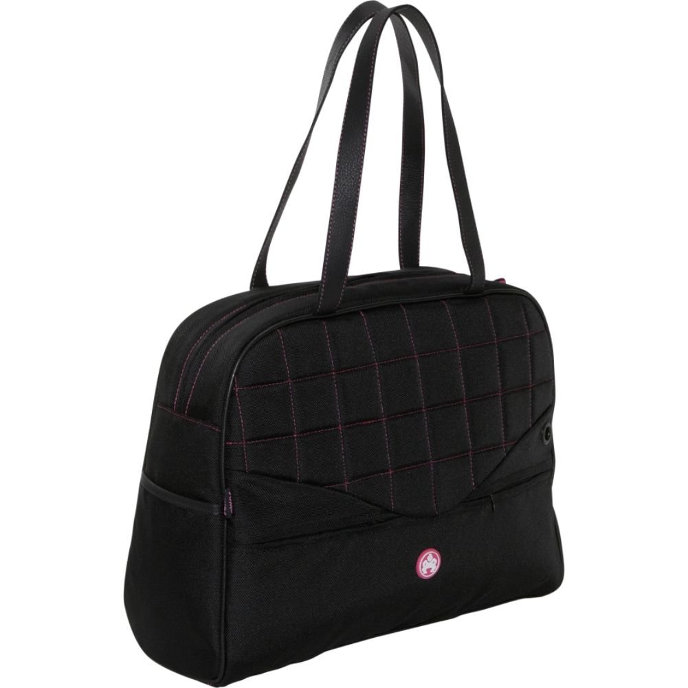 Sumo 15-Inch Laptop Purse for Women - Stylish Black & Pink Tote Bag with Padded Laptop Compartment - Perfect for Work, Travel & College