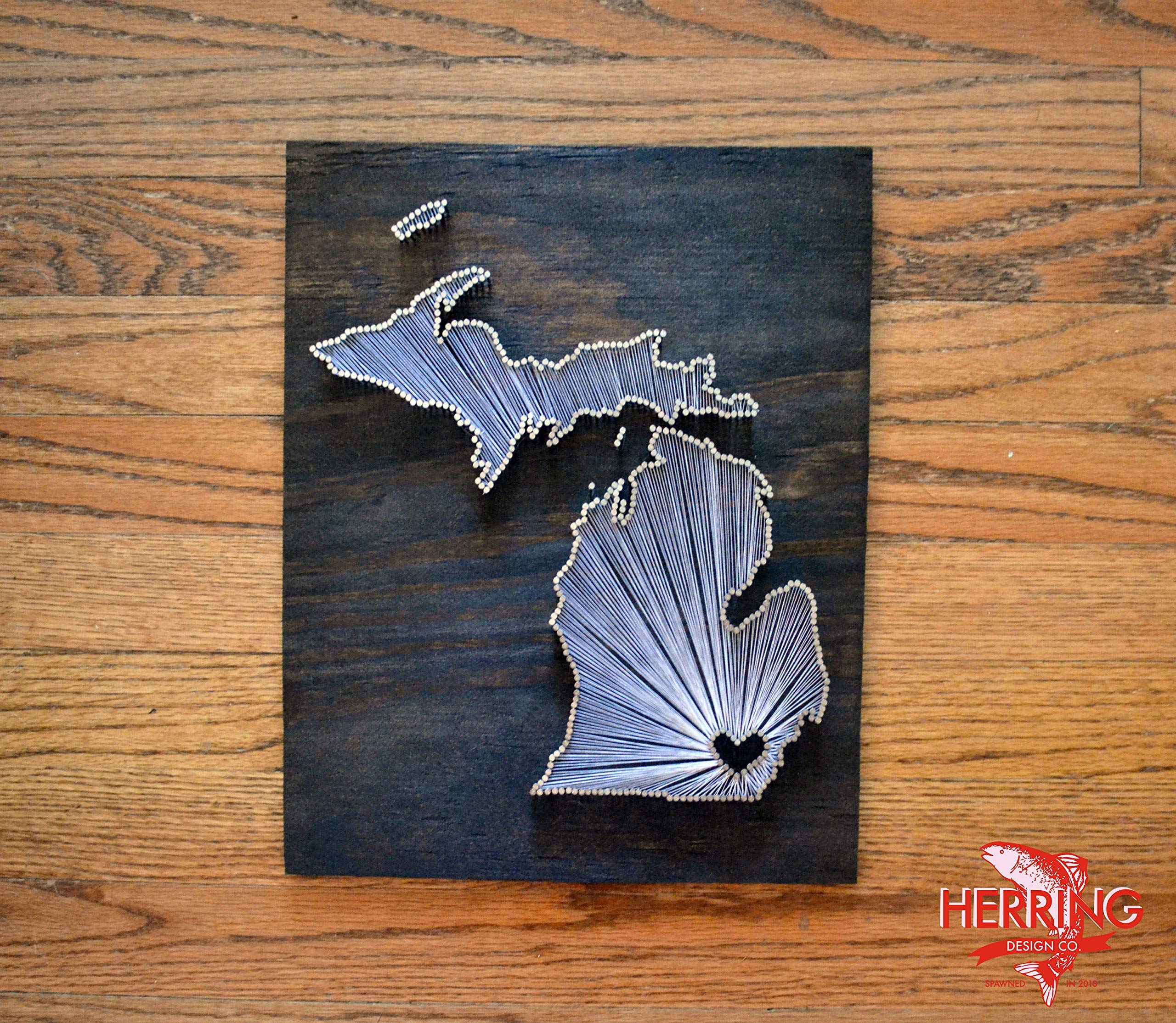 Handmade Michigan State String Art - DIY Home Decor Wall Art for Living Room, Bedroom, Office - Perfect Gift for Michigan Fans & Home Decoration