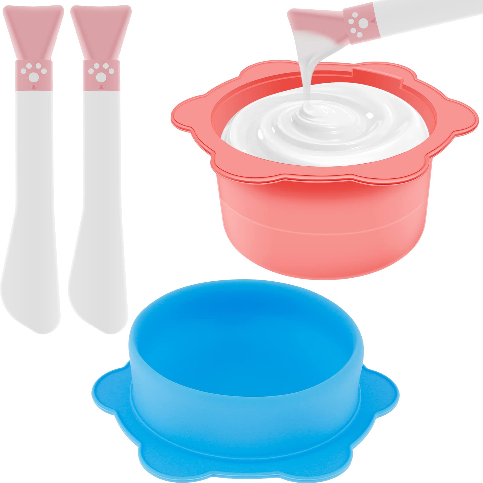 2 Pack Reusable Silicone Wax Warmer Liners with Spatulas - Non-Stick Foldable Wax Melting Bowls for Hair Removal, Fits 16oz Wax Warmers - Perfect for Home Salon, DIY Waxing & Beauty Treatments