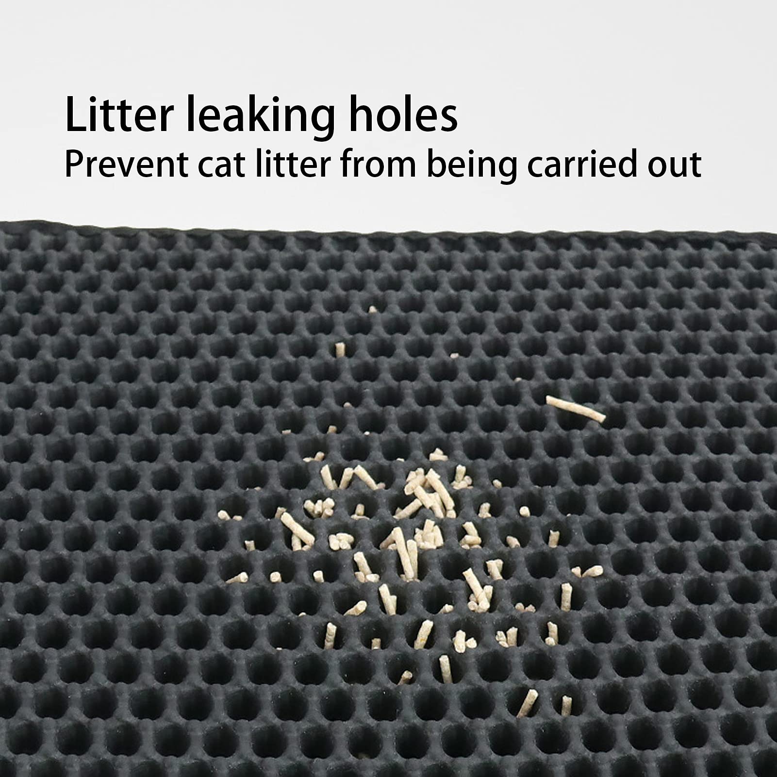 Pssopp Double Layer Cat Litter Trapping Mat - Honeycomb Design Washable Pet Mat for Kittens & Cats - Perfect for Litter Box Areas & Doorways (Size S)