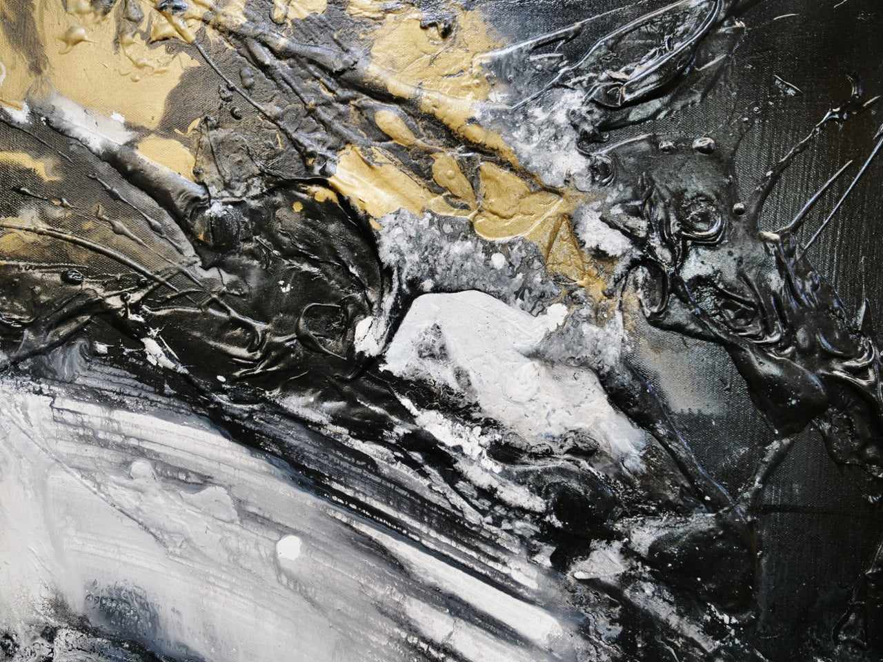 Imperial Bullion 160cm x 100cm Gold White Black Textured Abstract Canvas Wall Art - Modern Home Decor for Living Room, Bedroom & Office