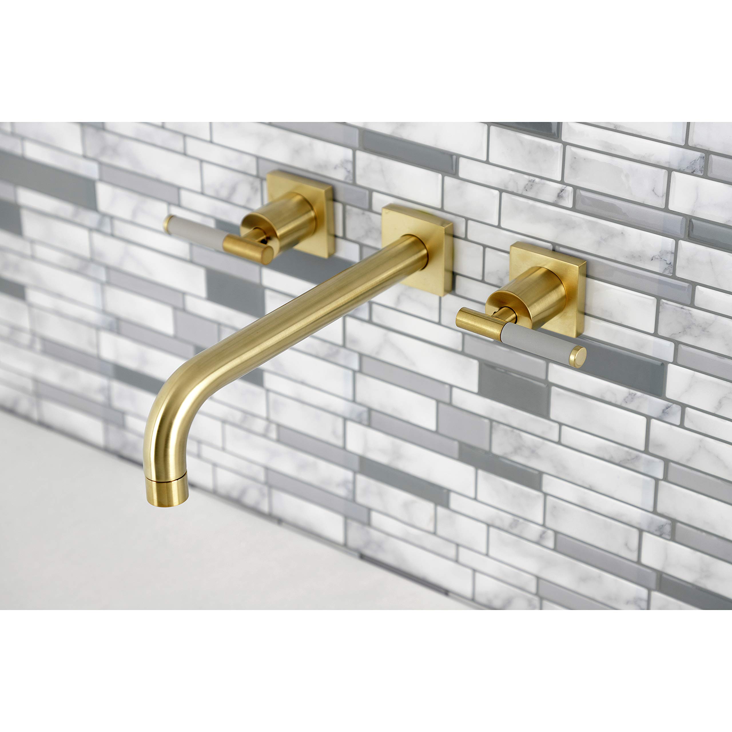Kingston Brass KS6027CKL 10-Inch Brushed Brass Kaiser Tub Faucet - Perfect for Bathroom Renovation & Luxury Spa Experience