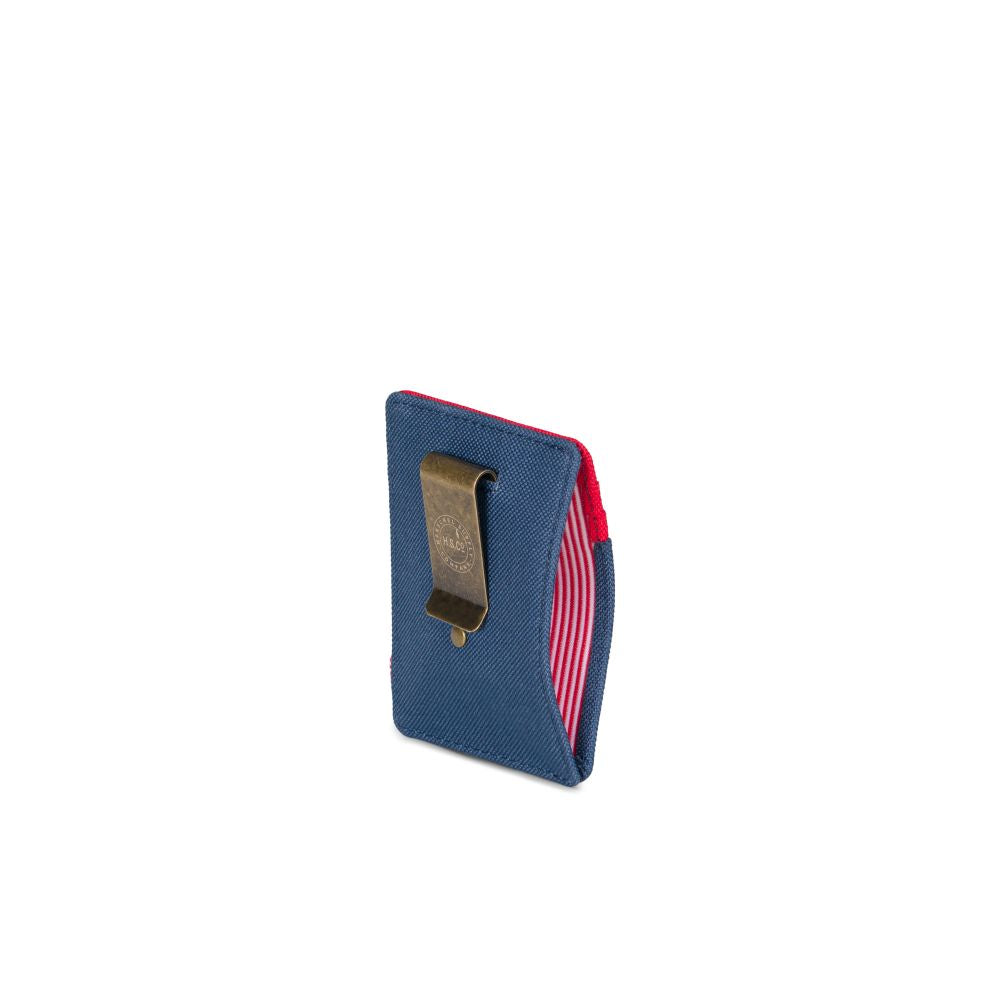 Herschel Raven Wallet for Men & Women - Slim RFID Blocking Bifold Wallet in Navy/Red - Perfect for Travel, Daily Use & Gift Giving