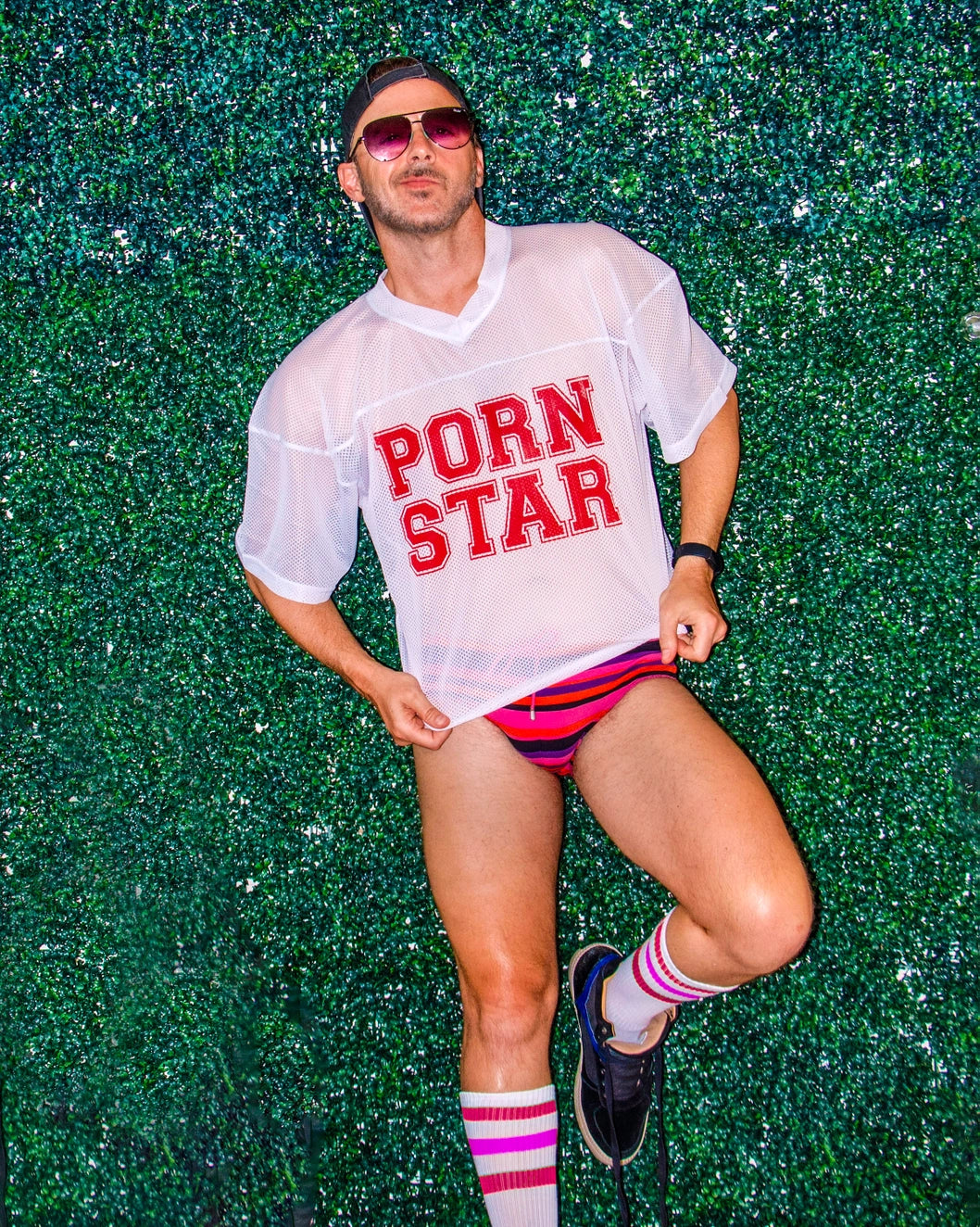 Peachy Kings Mesh Cropped Football Jersey - White | Sexy Sports Fashion Top for Women | Perfect for Game Day, Parties & Streetwear Outfits
