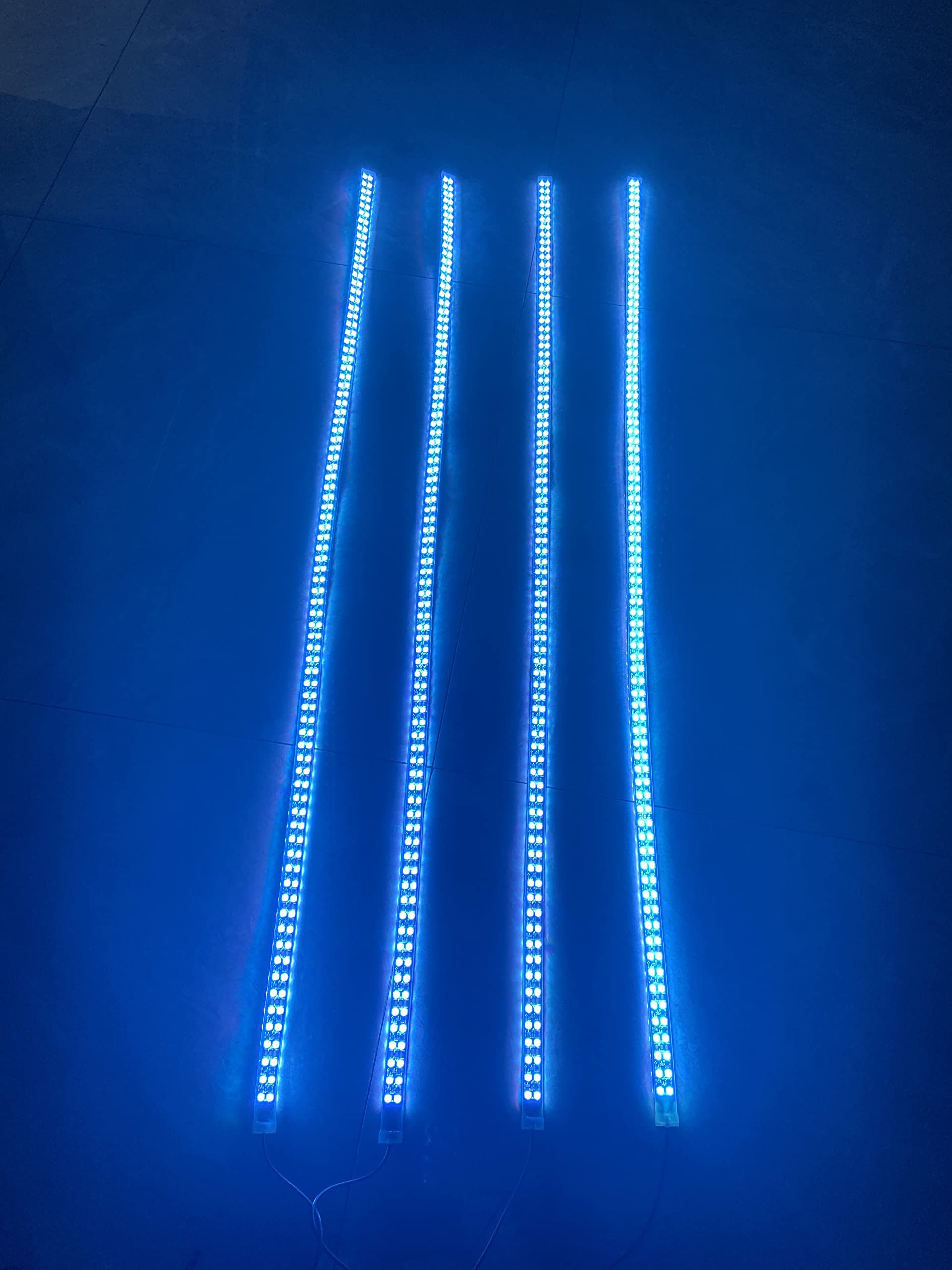 4FT RGB Multi-Color Changing LED Light Strips - 600 LEDs x4PCS, Dual Brightest Double Row Underglow Truck Wheel Lights for 15.5'' Tires | Perfect for Car Customization, Off-Road Vehicles & Nighttime Driving