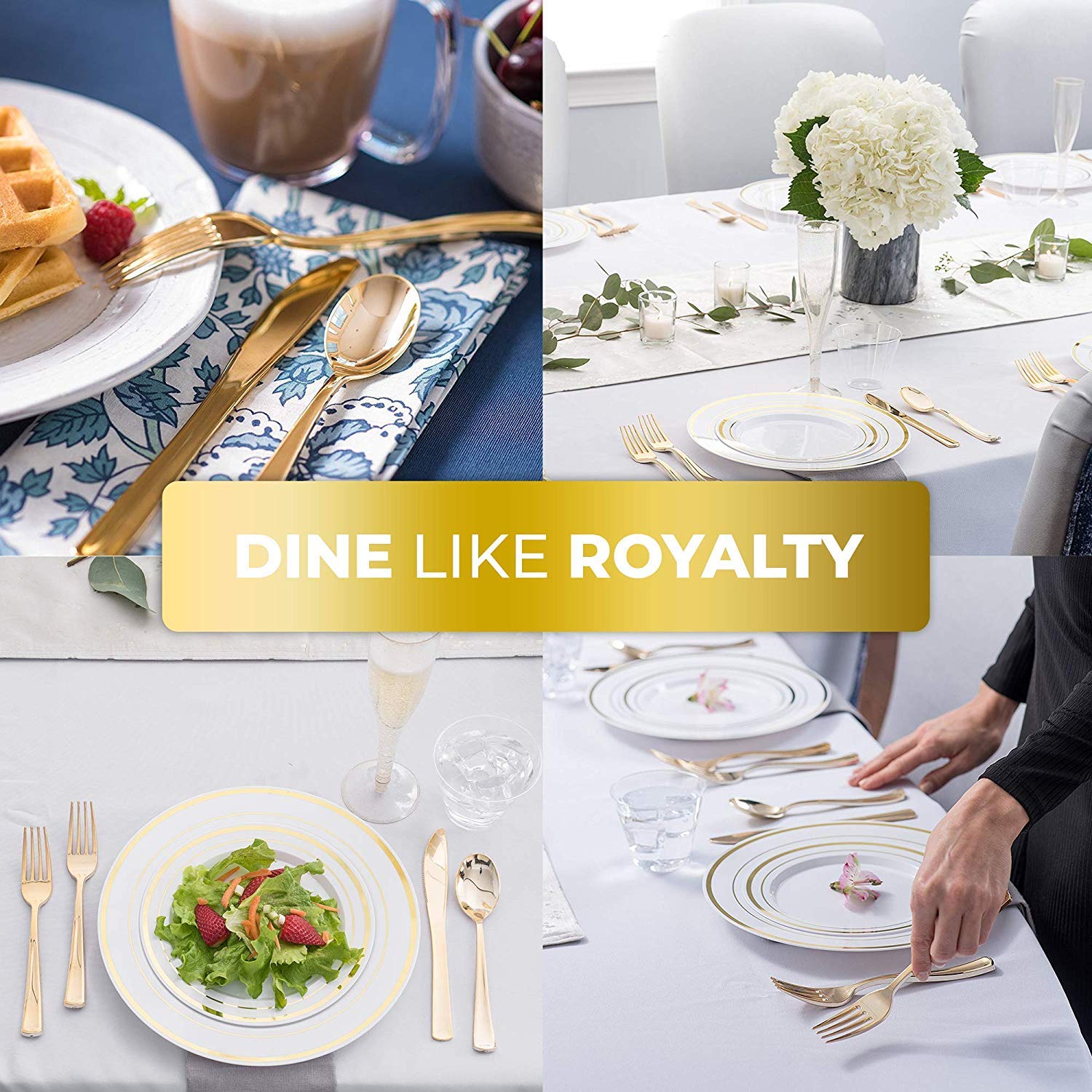 Stock Your Home 50 Heavy Duty Disposable Plastic Forks - Elegant Gold Silverware That Looks Like Real Cutlery - Perfect for Catering, Restaurants, Parties, Weddings & Outdoor Events - Durable Utensils for BBQs, Picnics & Banquets