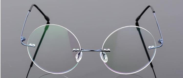 Steve Jobs Gandhi Harry Potter Style Foldable Ultra Light Blue Light Blocking Computer Glasses - Round Rimless Eyewear for Men & Women - Perfect for Office, Gaming & Screen Use