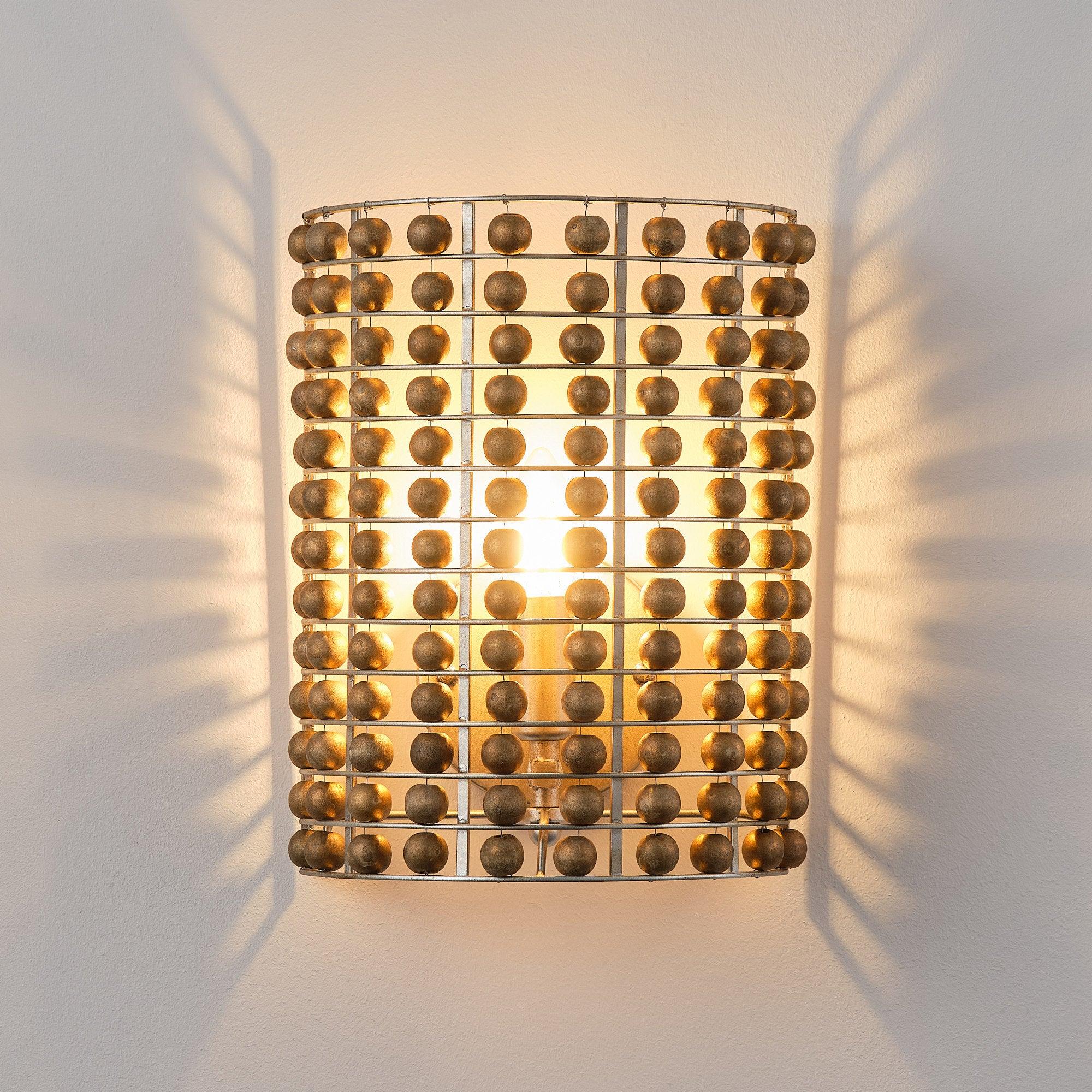 Modern Wooden Beads Wall Sconce Light Fixture - Handcrafted Boho Home Decor for Bedroom, Living Room & Hallway Lighting