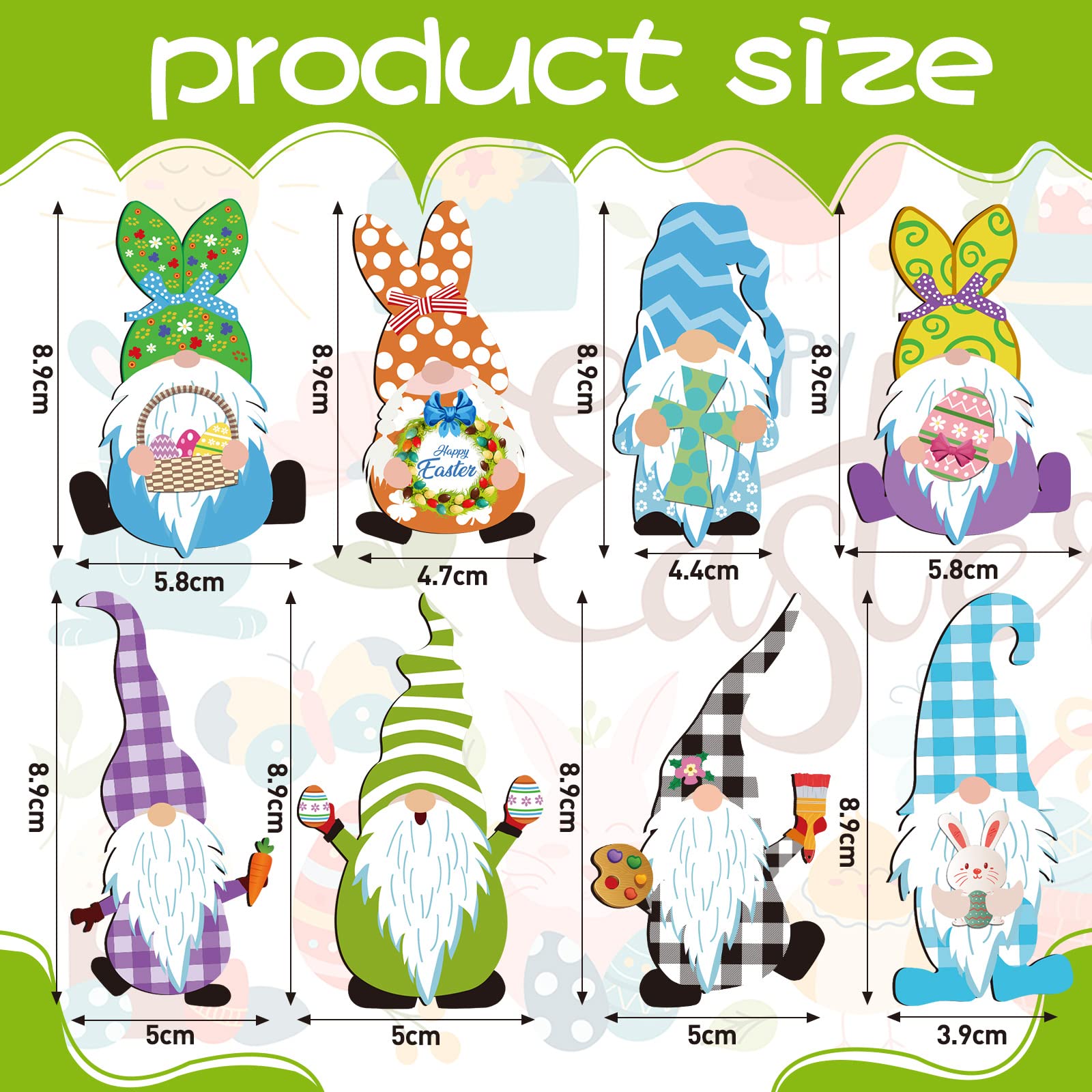 40-Piece Easter Wooden Gnome Ornaments Set - Spring Bunny Gnomes & Elf Decor for Easter Tree, Hanging Party Decorations - Perfect for Easter Celebrations, Home Decor, and Spring Festival Gifts