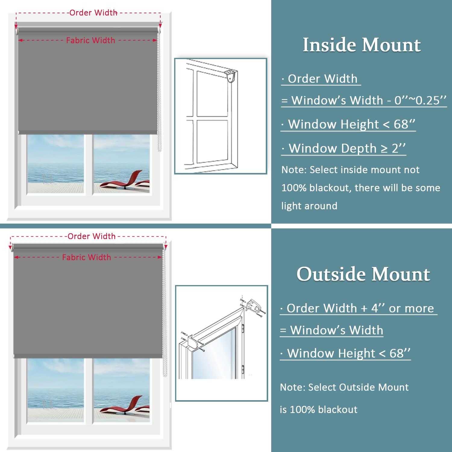 NUTRO CHILL Thermal Insulated Roller Window Shades - Light Grey 25