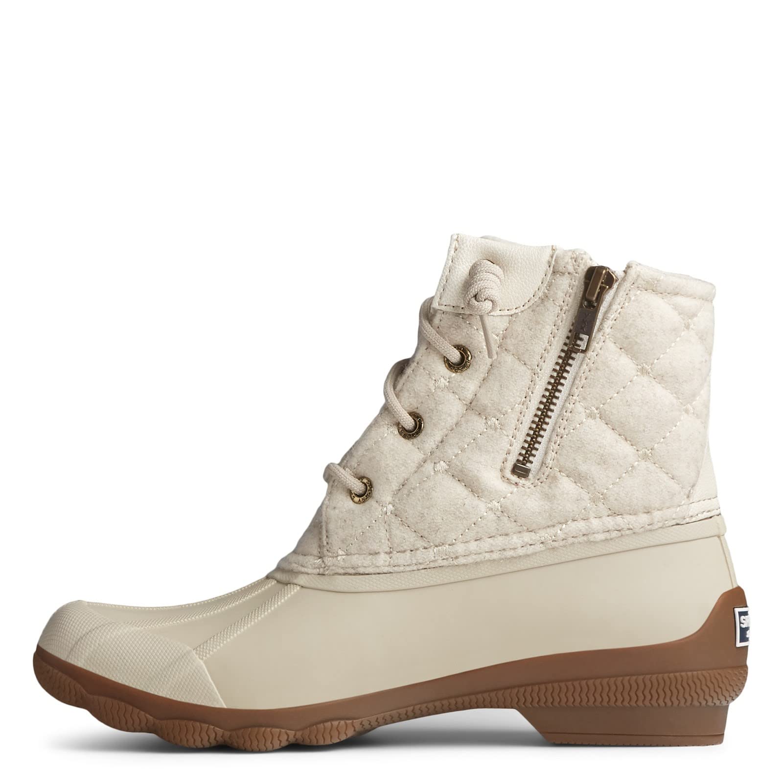Sperry Women's Syren Gulf Wool Quilted Boots - Ivory Size 6 B(M) US - Warm Winter Shoes for Outdoor Walking & Casual Fashion