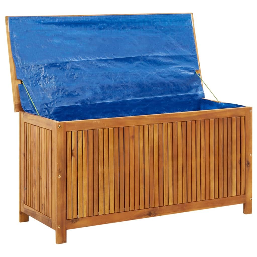 **vidaXL Acacia Wood Outdoor Storage Box with Lid - Waterproof Deck Box, Patio Cabinet for Cushions, Pillows & Garden Tools - Perfect for Backyard, Poolside & Patio Storage**