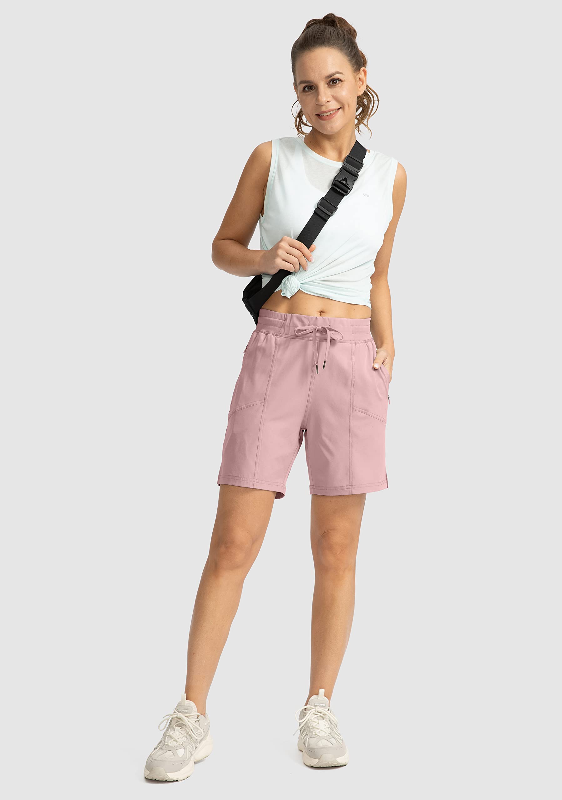 Soothfeel Women's Quick Dry Hiking Cargo Shorts with 4 Pockets - 7 Inch Athletic Golf Shorts for Summer Outdoor Activities, Casual Wear & Travel