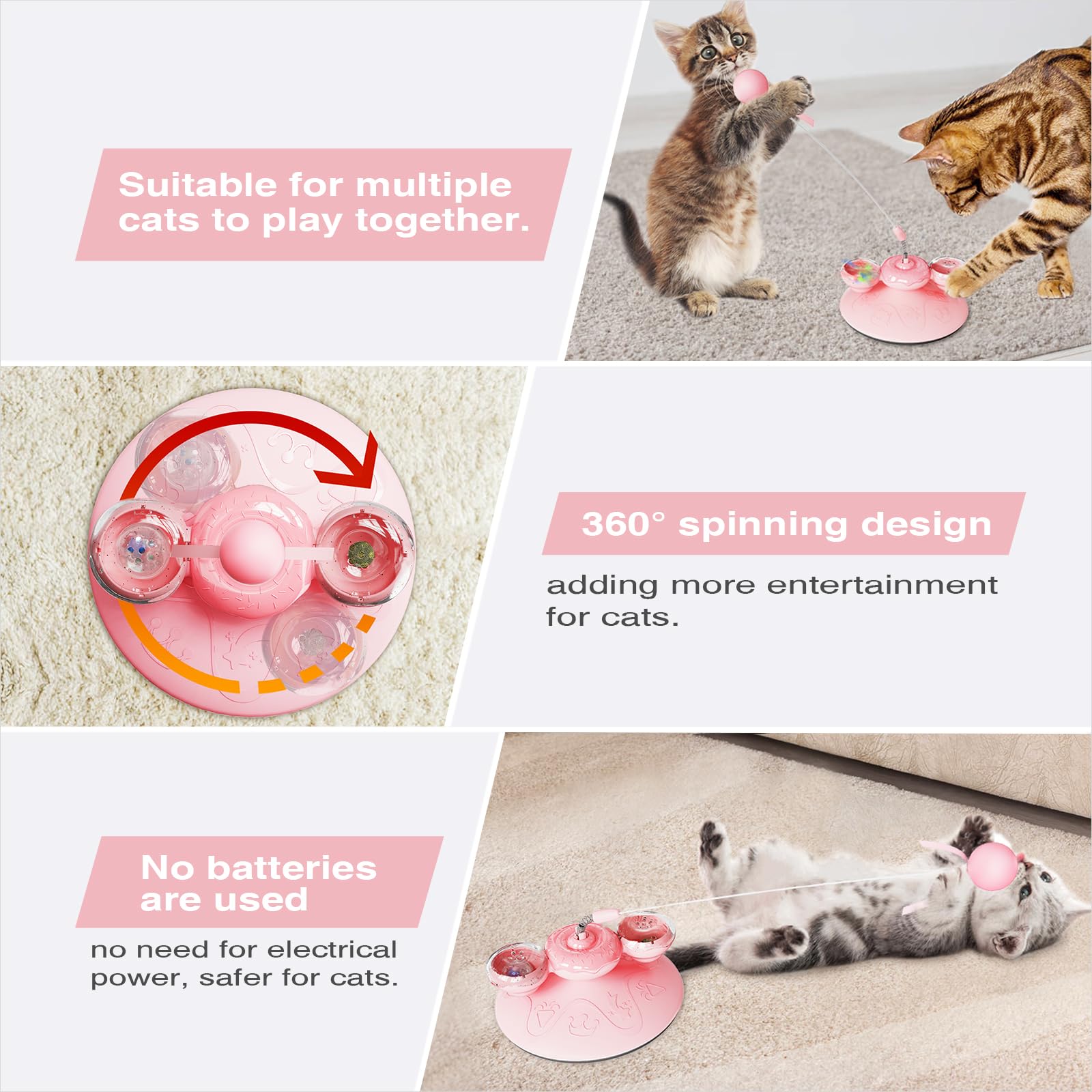 Interactive Windmill Cat Toys with Catnip - LED Light Ball Kitten Toys for Indoor Cats, Fun Exercise & Kicker Toys for All Breeds - Perfect Gift for Bored Cats | Playtime, Training & Stress Relief